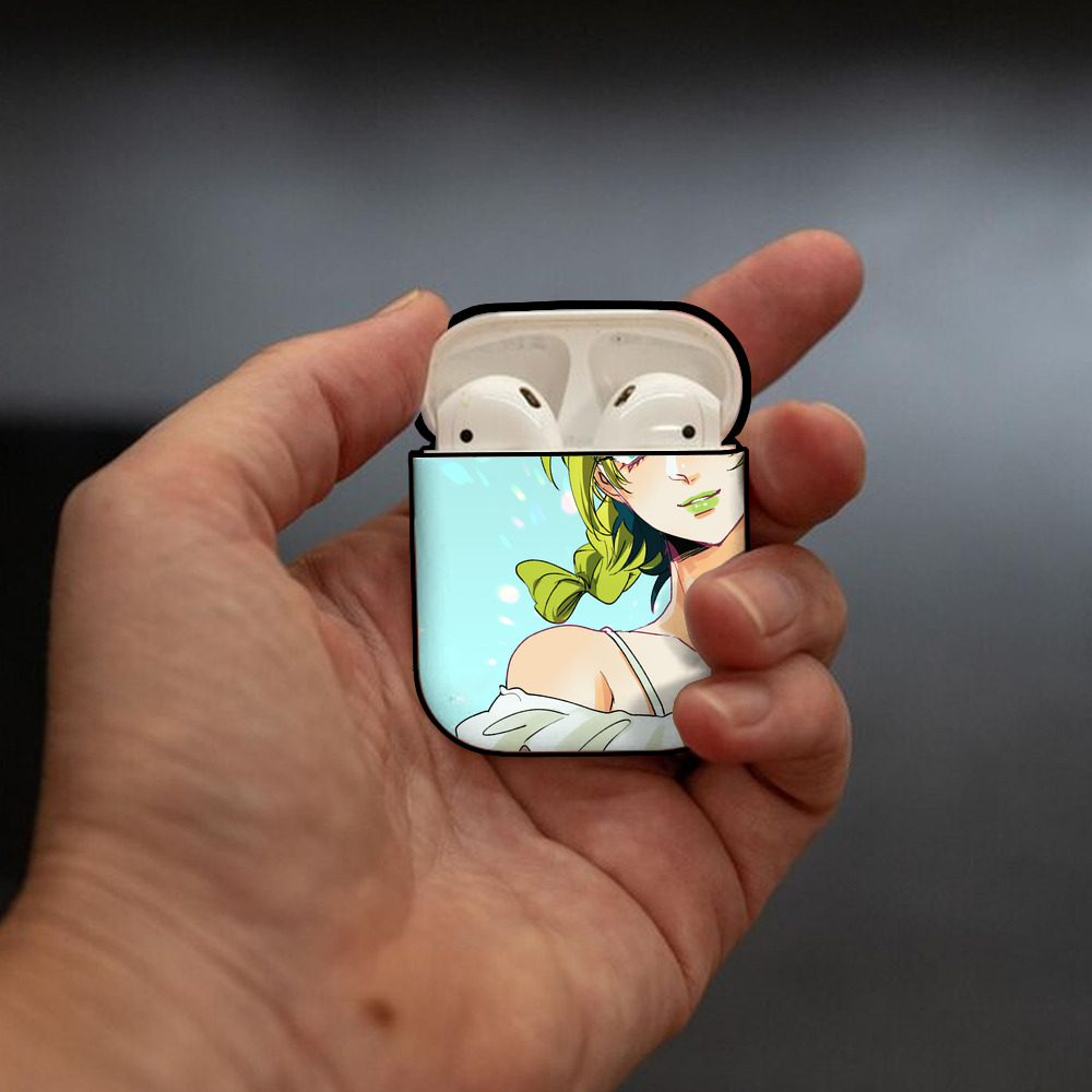 ジョジョの奇妙な冒険 JoJo's Bizarre Adventure AirPods 第2世代保護ケース ハードシェル ブラック 耐衝撃・防指紋・カラビナ付き