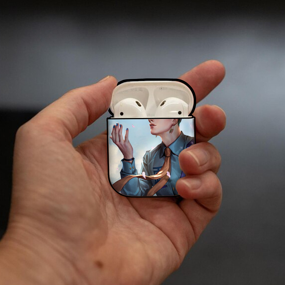 ジョジョの奇妙な冒険 JoJo's Bizarre Adventure AirPods 第2世代保護ケース ハードシェル ブラック 耐衝撃・防指紋・カラビナ付き