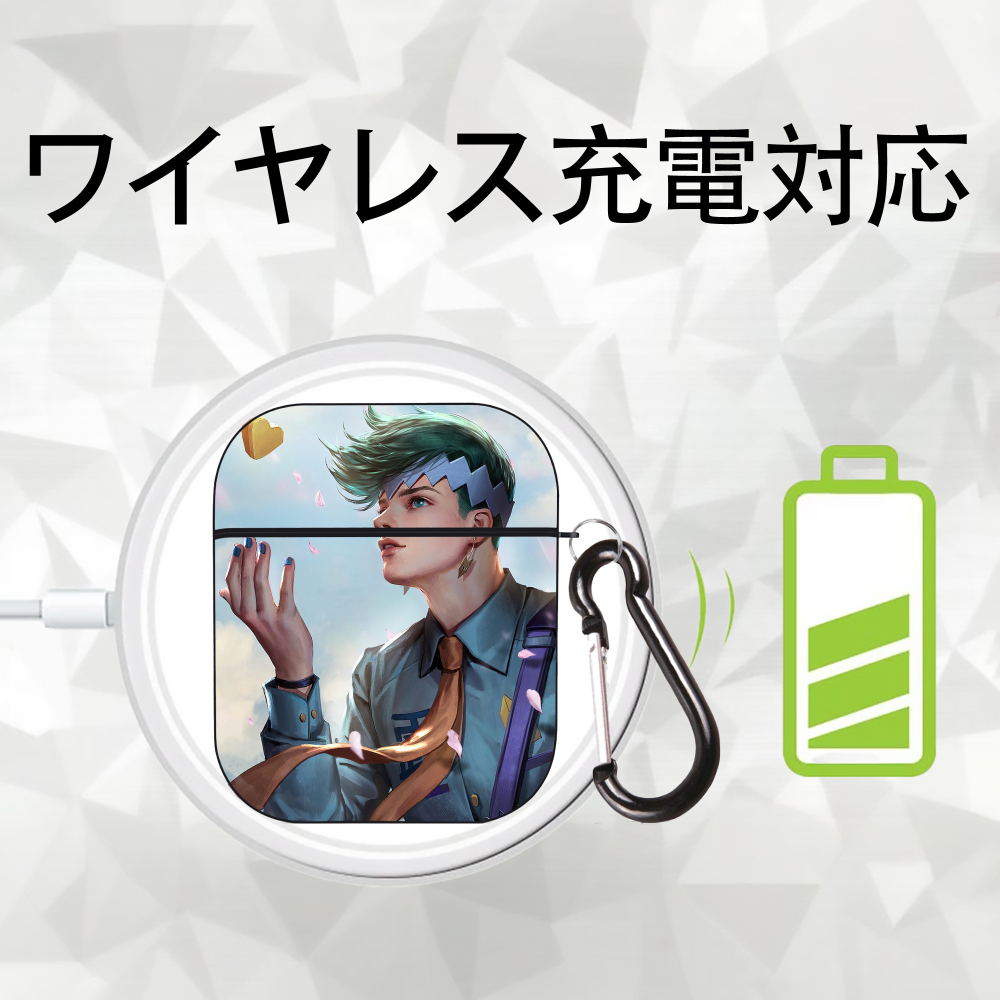 ジョジョの奇妙な冒険 JoJo's Bizarre Adventure AirPods 第2世代保護ケース ハードシェル ブラック 耐衝撃・防指紋・カラビナ付き