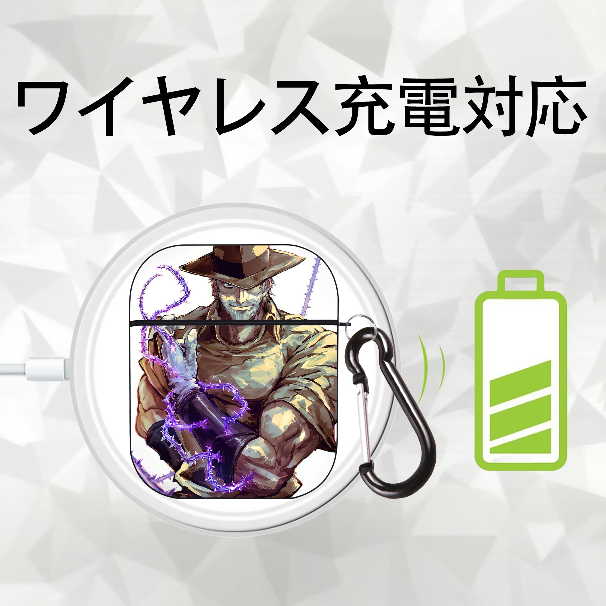 ジョジョの奇妙な冒険 JoJo's Bizarre Adventure AirPods 第2世代保護ケース ハードシェル ブラック 耐衝撃・防指紋・カラビナ付き