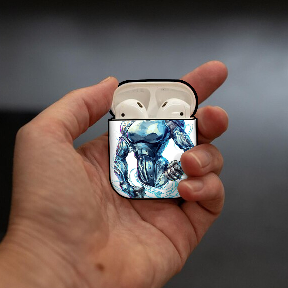 ジョジョの奇妙な冒険 JoJo's Bizarre Adventure AirPods 第2世代保護ケース ハードシェル ブラック 耐衝撃・防指紋・カラビナ付き