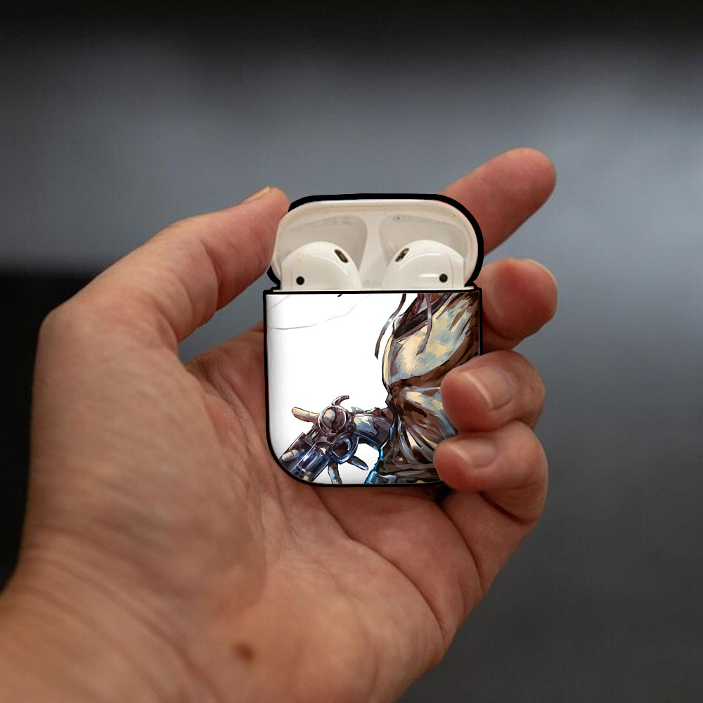 ジョジョの奇妙な冒険 JoJo's Bizarre Adventure AirPods 第2世代保護ケース ハードシェル ブラック 耐衝撃・防指紋・カラビナ付き
