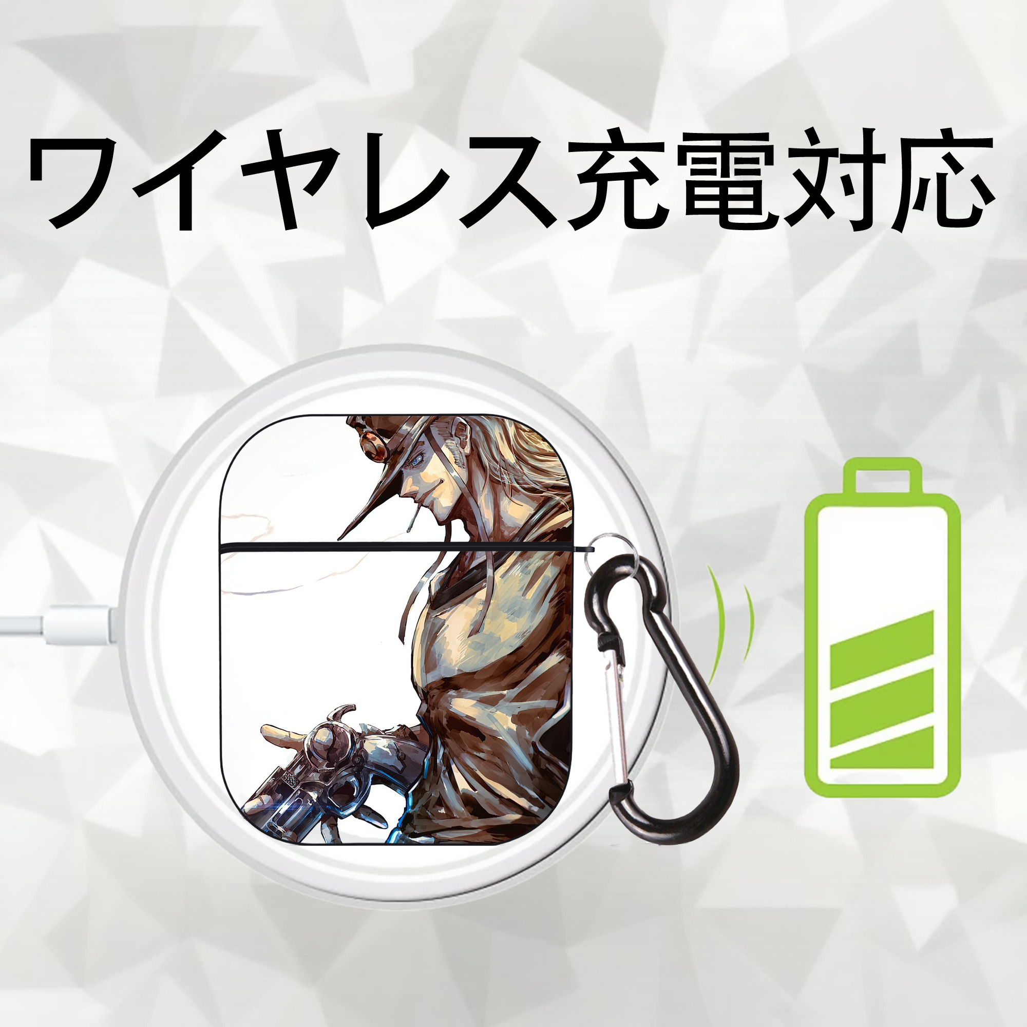 ジョジョの奇妙な冒険 JoJo's Bizarre Adventure AirPods 第2世代保護ケース ハードシェル ブラック 耐衝撃・防指紋・カラビナ付き