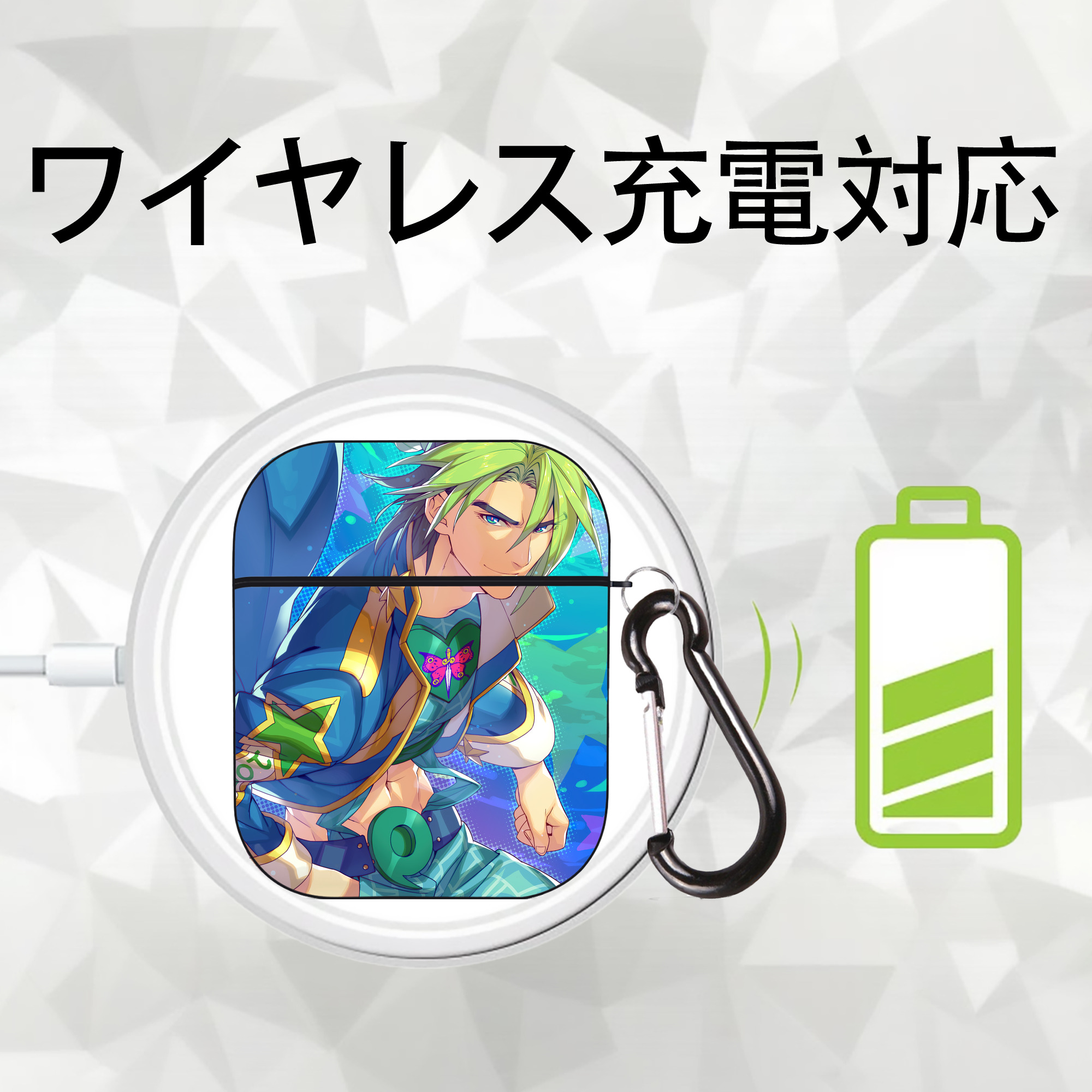 ジョジョの奇妙な冒険 JoJo's Bizarre Adventure AirPods 第2世代保護ケース ハードシェル ブラック 耐衝撃・防指紋・カラビナ付き