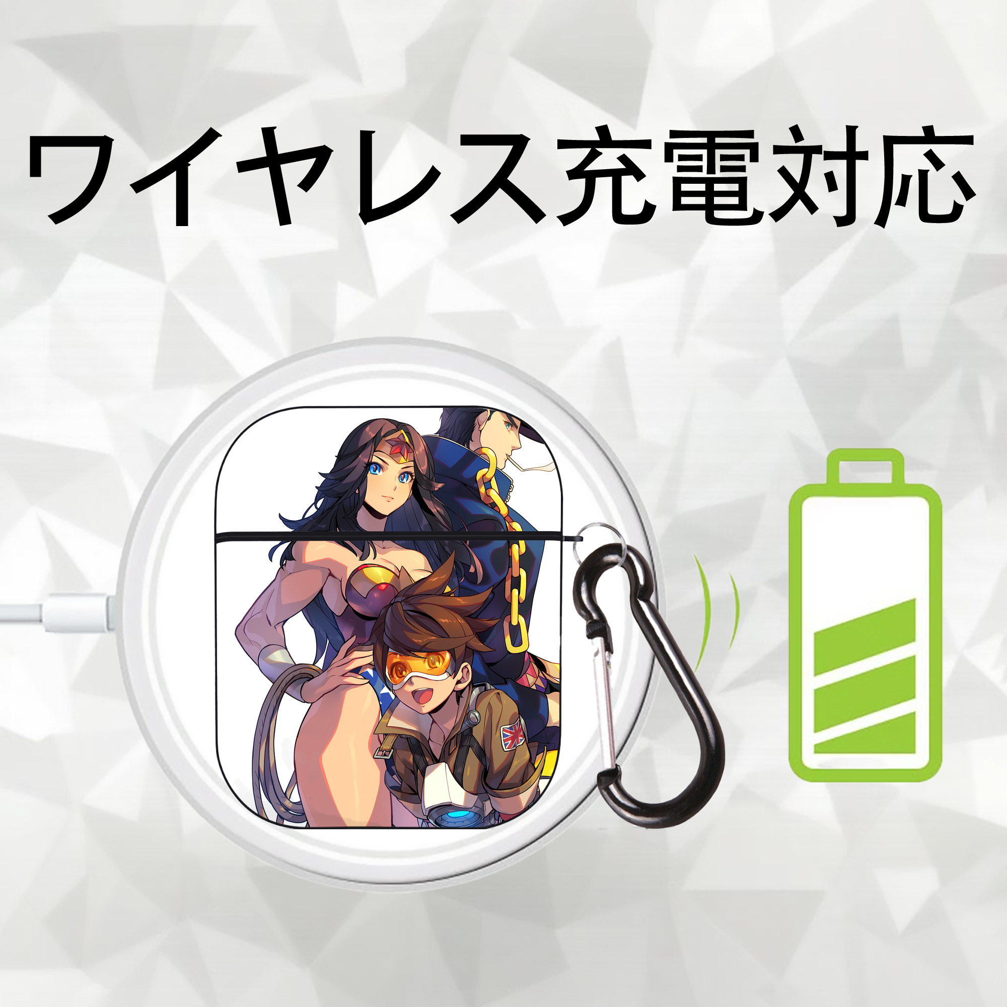 ジョジョの奇妙な冒険 JoJo's Bizarre Adventure AirPods 第2世代保護ケース ハードシェル ブラック 耐衝撃・防指紋・カラビナ付き
