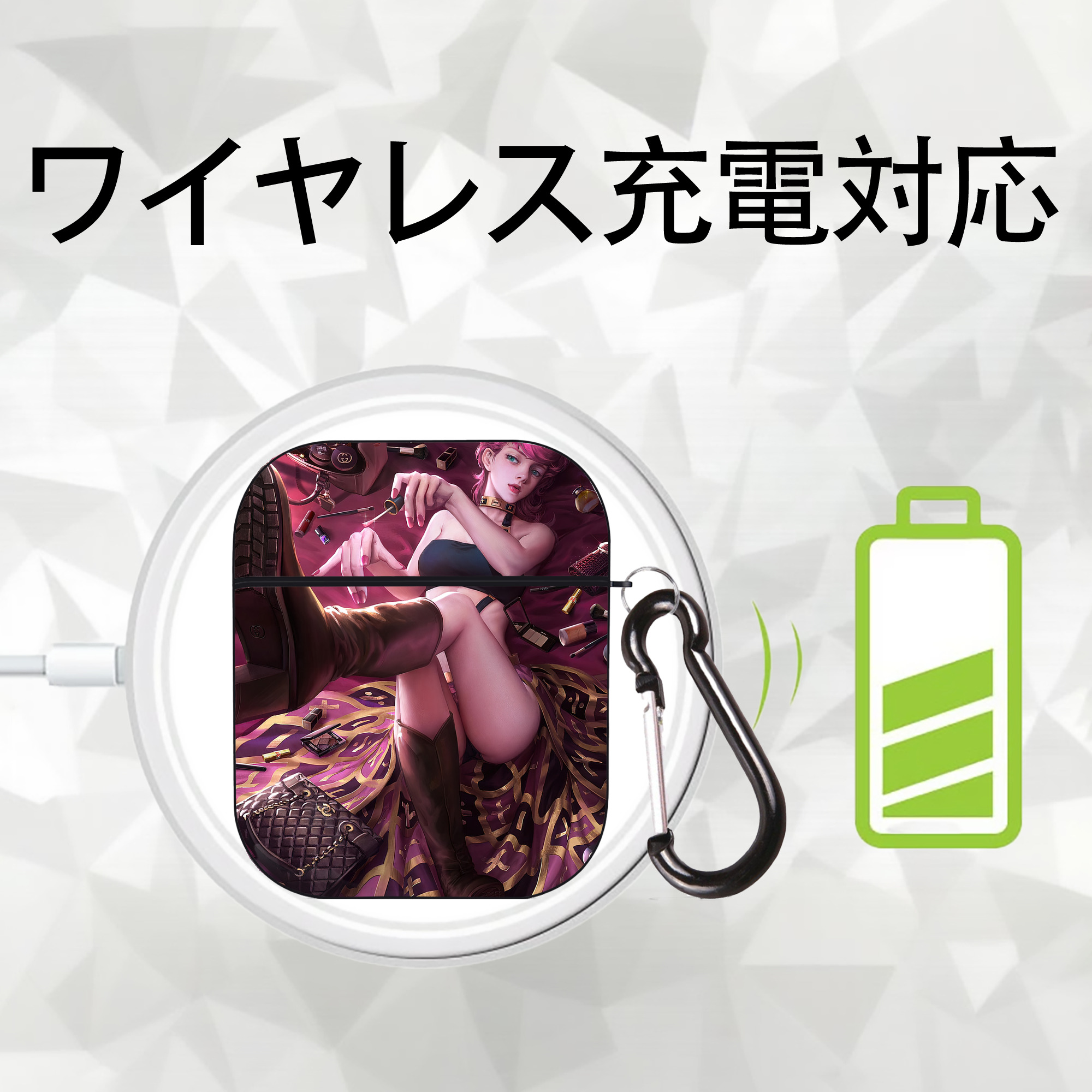 ジョジョの奇妙な冒険 JoJo's Bizarre Adventure AirPods 第2世代保護ケース ハードシェル ブラック 耐衝撃・防指紋・カラビナ付き
