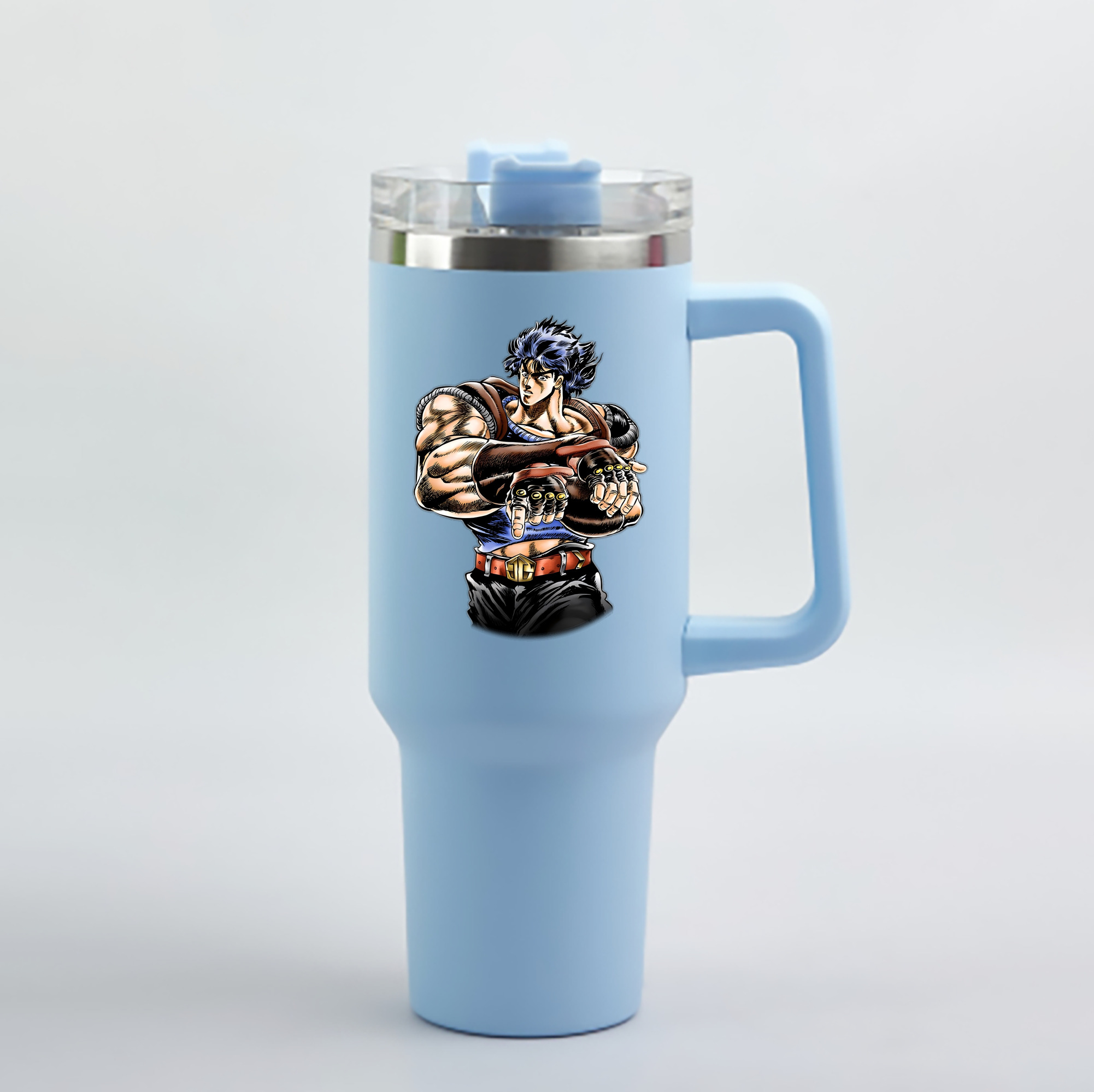 （画像用） ジョジョの奇妙な冒険 /ジョナサン?ジョースター JoJo's Bizarre Adventure Jonathan Joestar 1200mL車用タンブラー - クリスタルステッカー（プラスチックストロー付き）