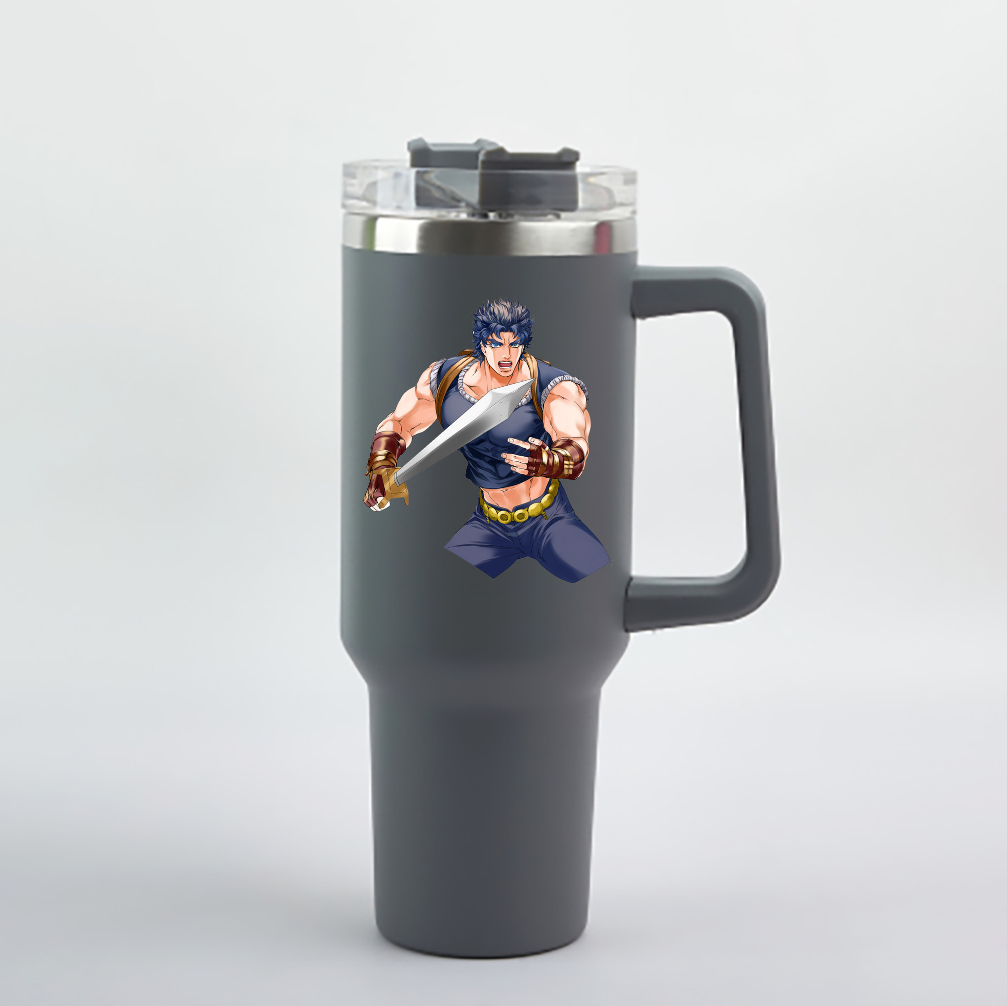 （画像用） ジョジョの奇妙な冒険 /ジョナサン?ジョースター JoJo's Bizarre Adventure Jonathan Joestar 1200mL車用タンブラー - クリスタルステッカー（プラスチックストロー付き）