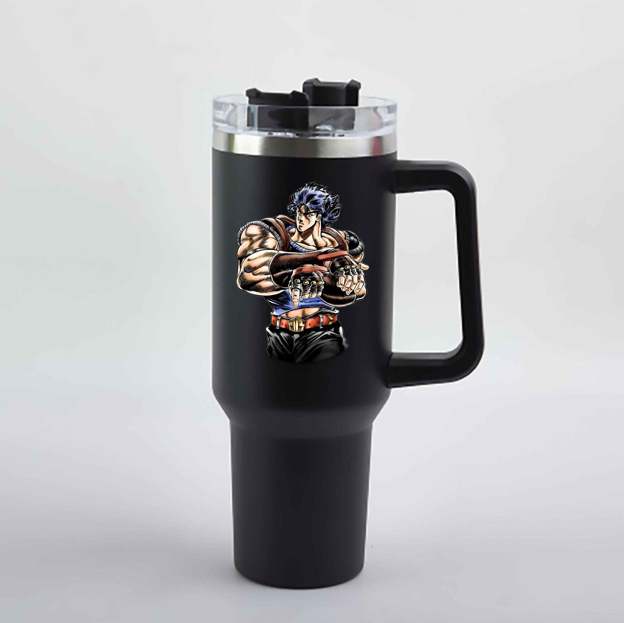 （画像用） ジョジョの奇妙な冒険 /ジョナサン?ジョースター JoJo's Bizarre Adventure Jonathan Joestar 1200mL車用タンブラー - クリスタルステッカー（プラスチックストロー付き）
