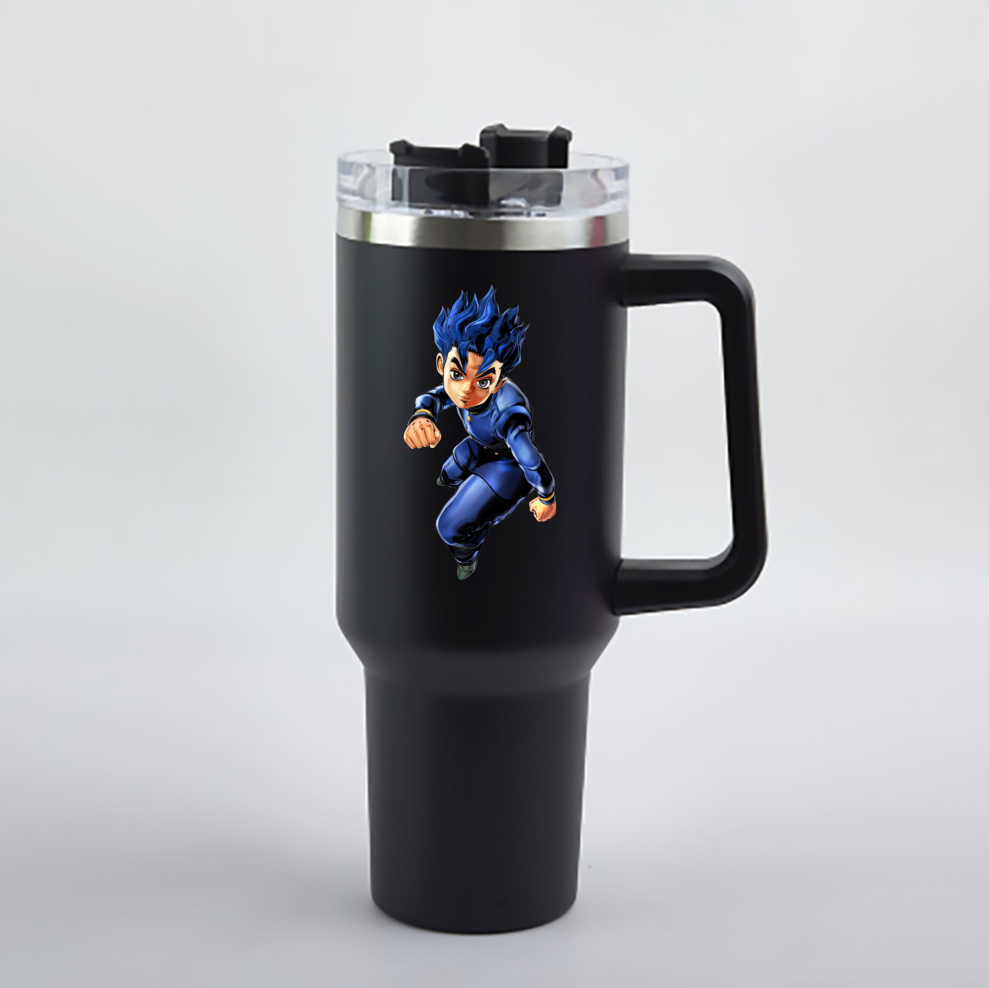 （画像用） ジョジョの奇妙な冒険 広瀨康一 JoJo's Bizarre Adventure Hirose Koichi 1200mL車用タンブラー - クリスタルステッカー（プラスチックストロー付き）