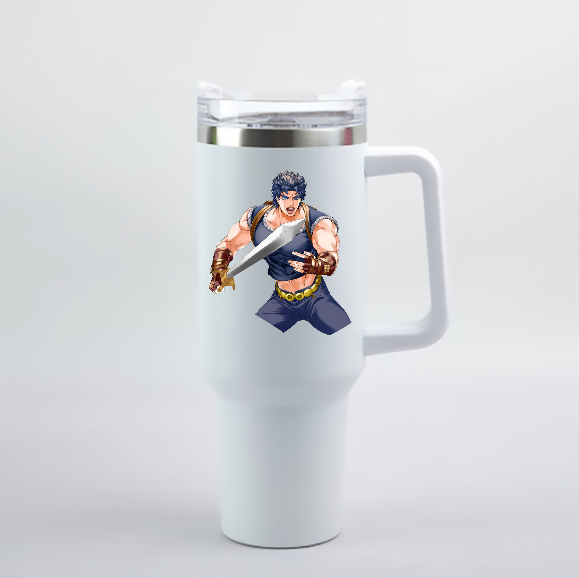 （画像用） ジョジョの奇妙な冒険 /ジョナサン?ジョースター JoJo's Bizarre Adventure Jonathan Joestar 1200mL車用タンブラー - クリスタルステッカー（プラスチックストロー付き）