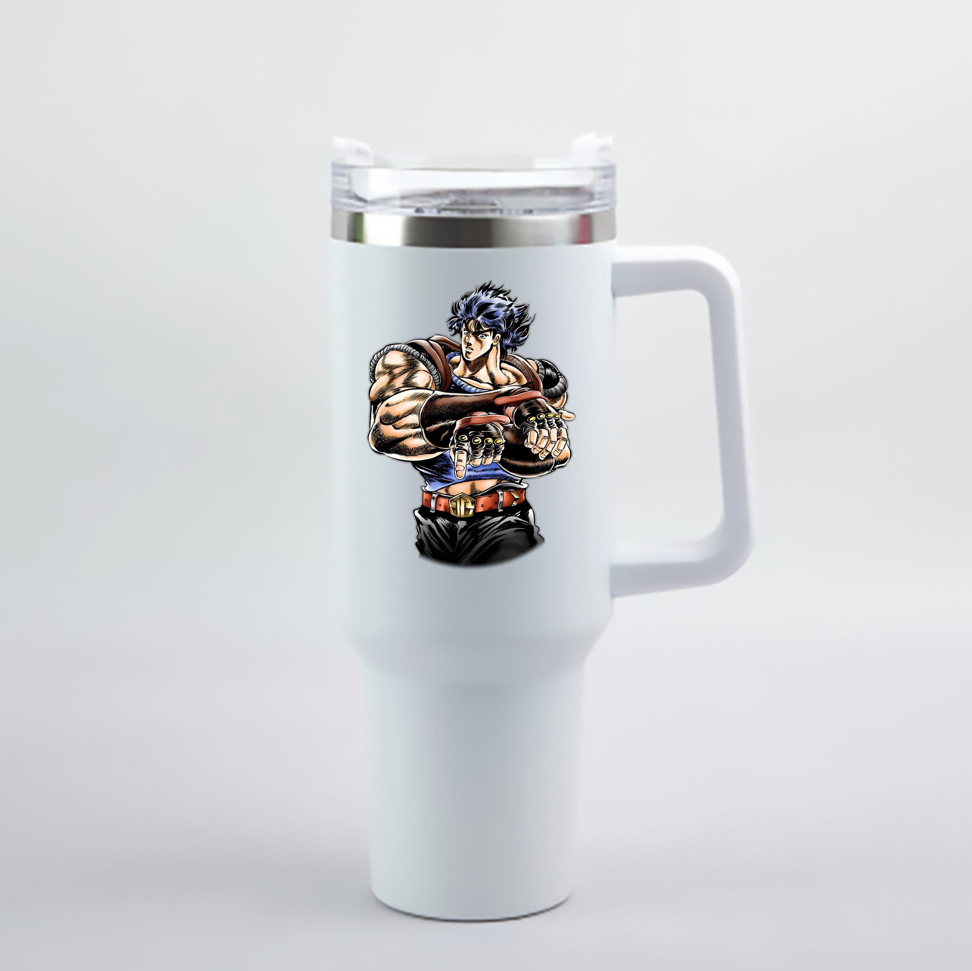 （画像用） ジョジョの奇妙な冒険 /ジョナサン?ジョースター JoJo's Bizarre Adventure Jonathan Joestar 1200mL車用タンブラー - クリスタルステッカー（プラスチックストロー付き）
