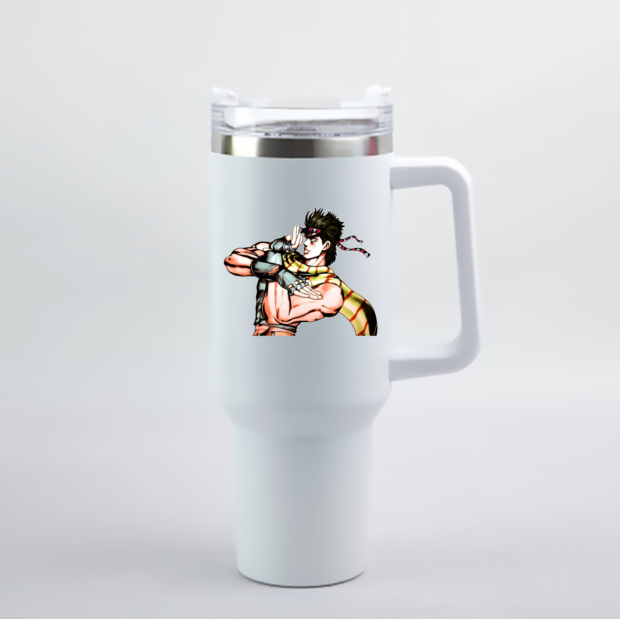 （画像用） ジョジョの奇妙な冒険 ジョセフ?ジョースター JoJo's Bizarre Adventure Joseph Joestar 1200mL車用タンブラー - クリスタルステッカー（プラスチックストロー付き）