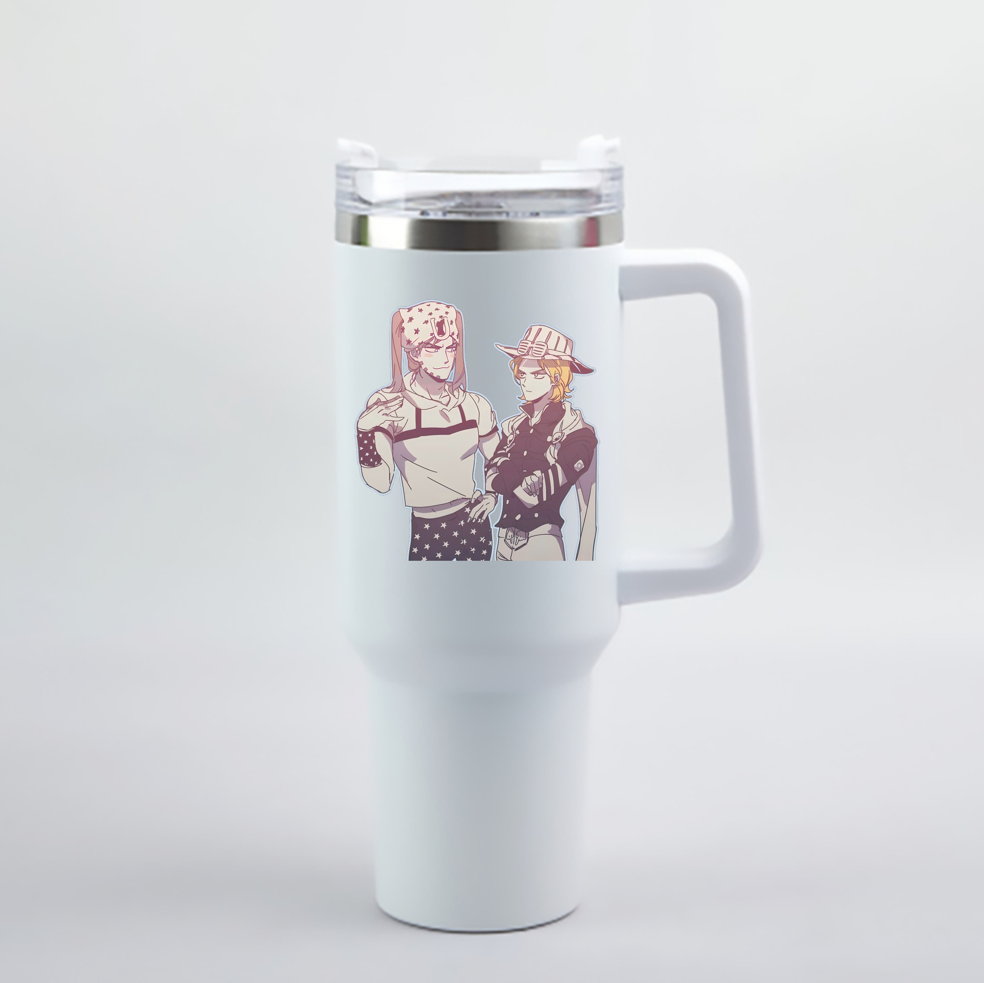 （画像用） ジョジョの奇妙な冒険 JoJo's Bizarre Adventure 1200mL車用タンブラー - クリスタルステッカー（プラスチックストロー付き）
