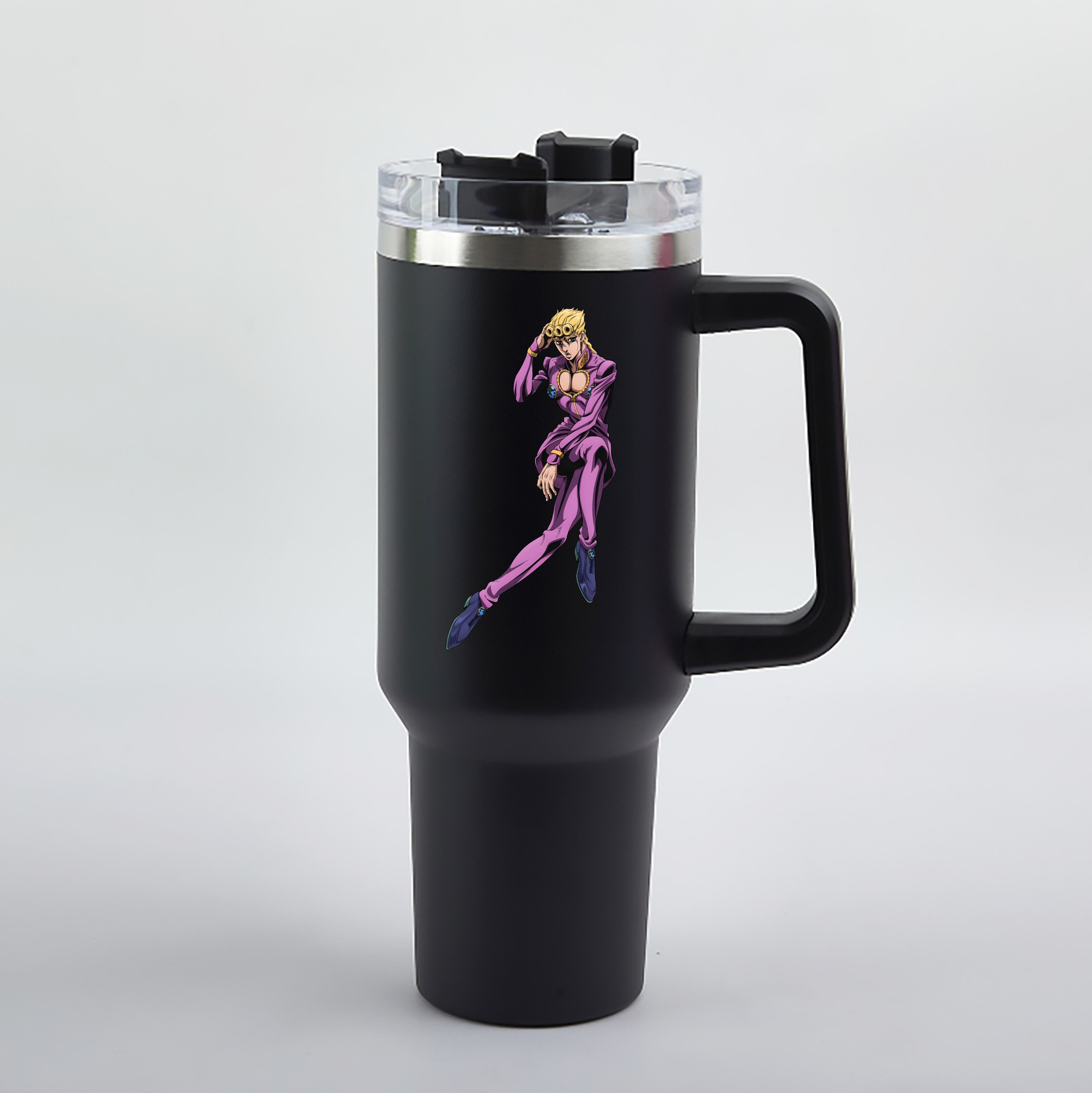 （画像用） ジョジョの奇妙な冒険 ジョルノ?ジョバァーナ JoJo's Bizarre Adventure Giorno Giovanna 1200mL車用タンブラー（カラープリント）