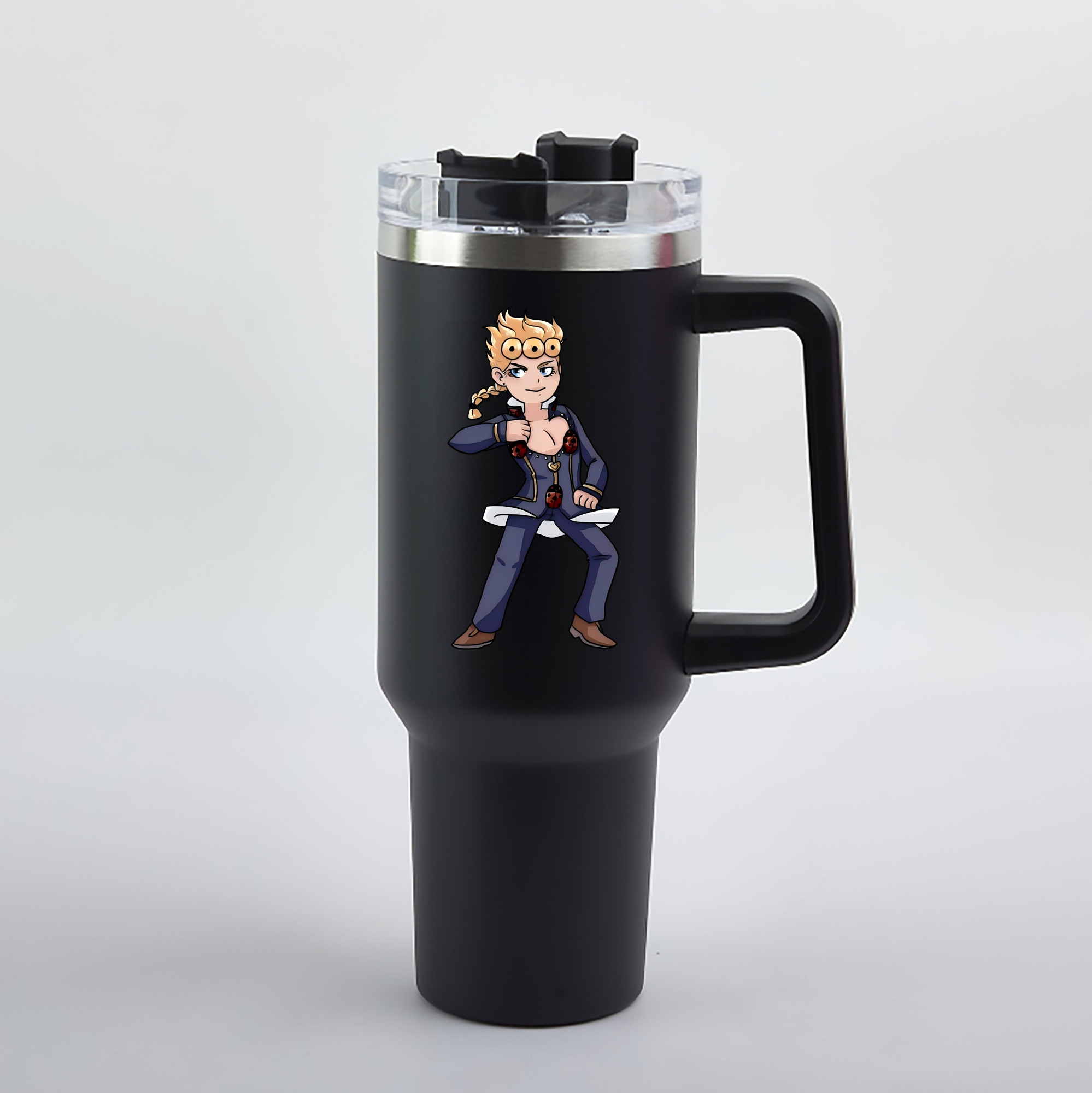 （画像用） ジョジョの奇妙な冒険 ジョルノ?ジョバァーナ JoJo's Bizarre Adventure Giorno Giovanna 1200mL車用タンブラー（カラープリント）