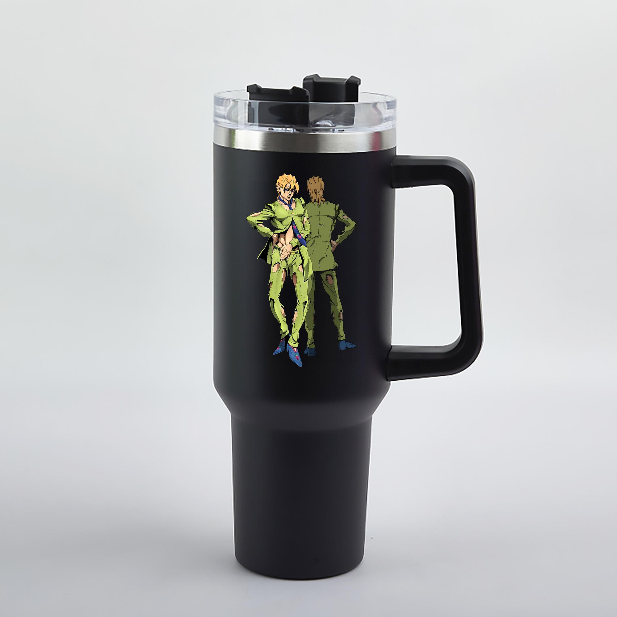 （画像用） ジョジョの奇妙な冒険 パンナコッタ?フー JoJo's Bizarre Adventure Pannacotta Fugo 1200mL車用タンブラー（カラープリント）