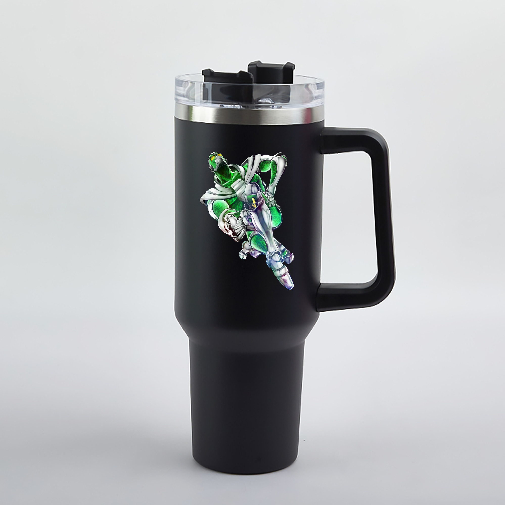 （画像用） ジョジョの奇妙な冒険 花京院 典明（かきょういん のりあき） JoJo's Bizarre Adventure Kakyoin Noriaki 1200mL車用タンブラー（カラープリント）