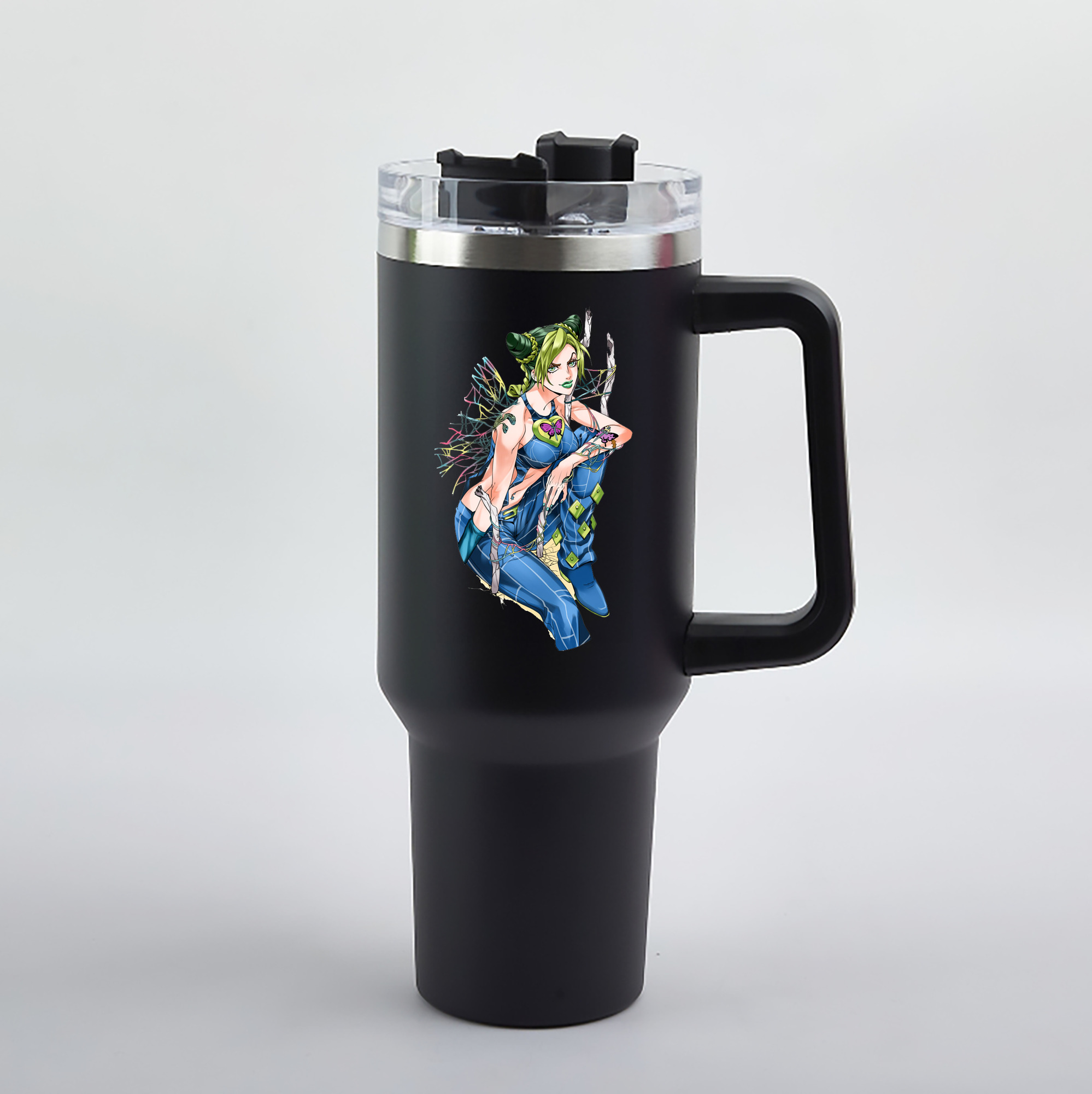 （画像用） "ジョジョの奇妙な冒険 くうじょう ジョリーン JoJo's Bizarre Adventure Jolyne Cujoh " 1200mL車用タンブラー（カラープリント）