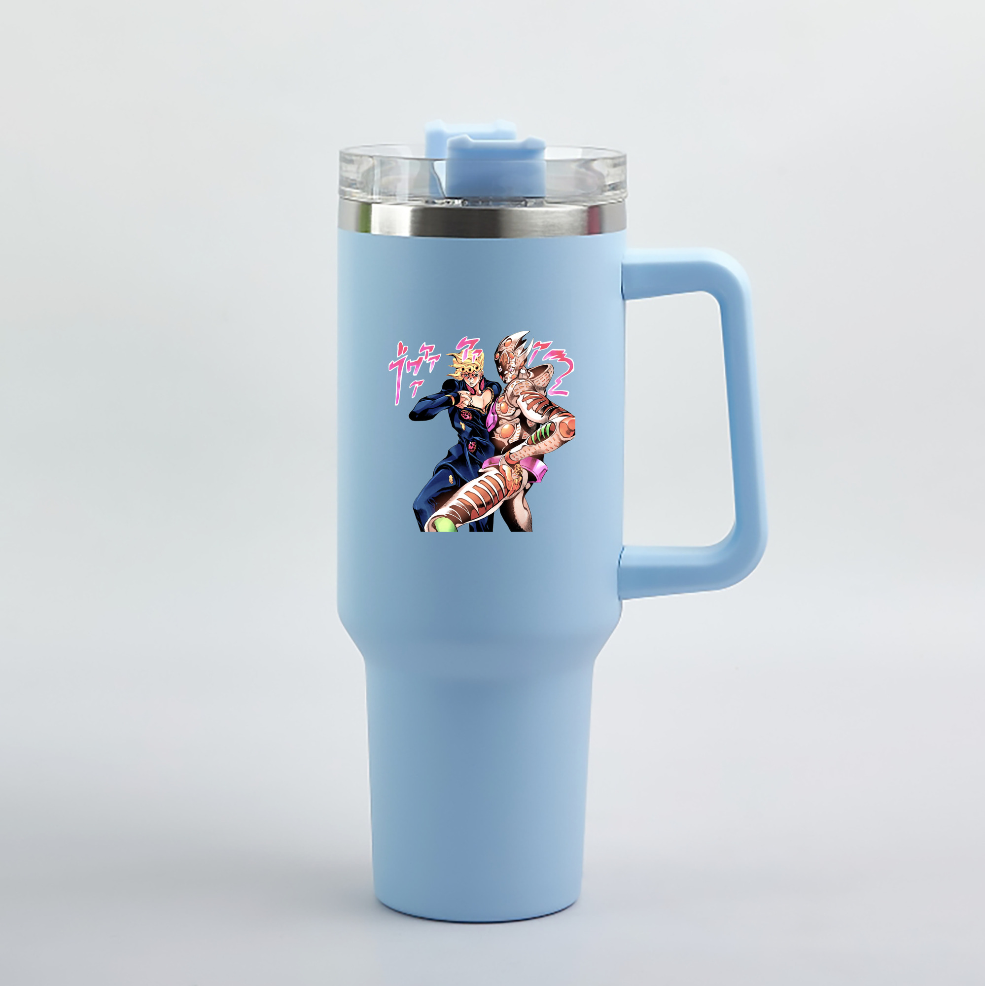 （画像用） ジョジョの奇妙な冒険 ジョルノ?ジョバァーナ JoJo's Bizarre Adventure Giorno Giovanna 1200mL車用タンブラー（カラープリント）