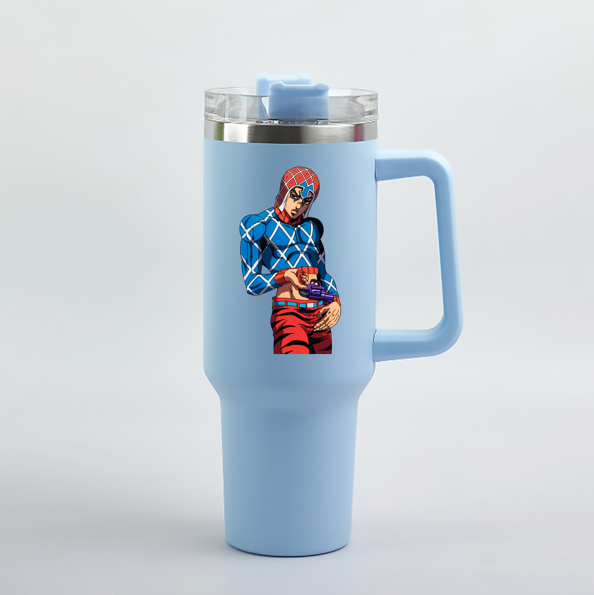 （画像用） ジョジョの奇妙な冒険 グイード?ミスタ JoJo's Bizarre Adventure Guido Mista 1200mL車用タンブラー（カラープリント）