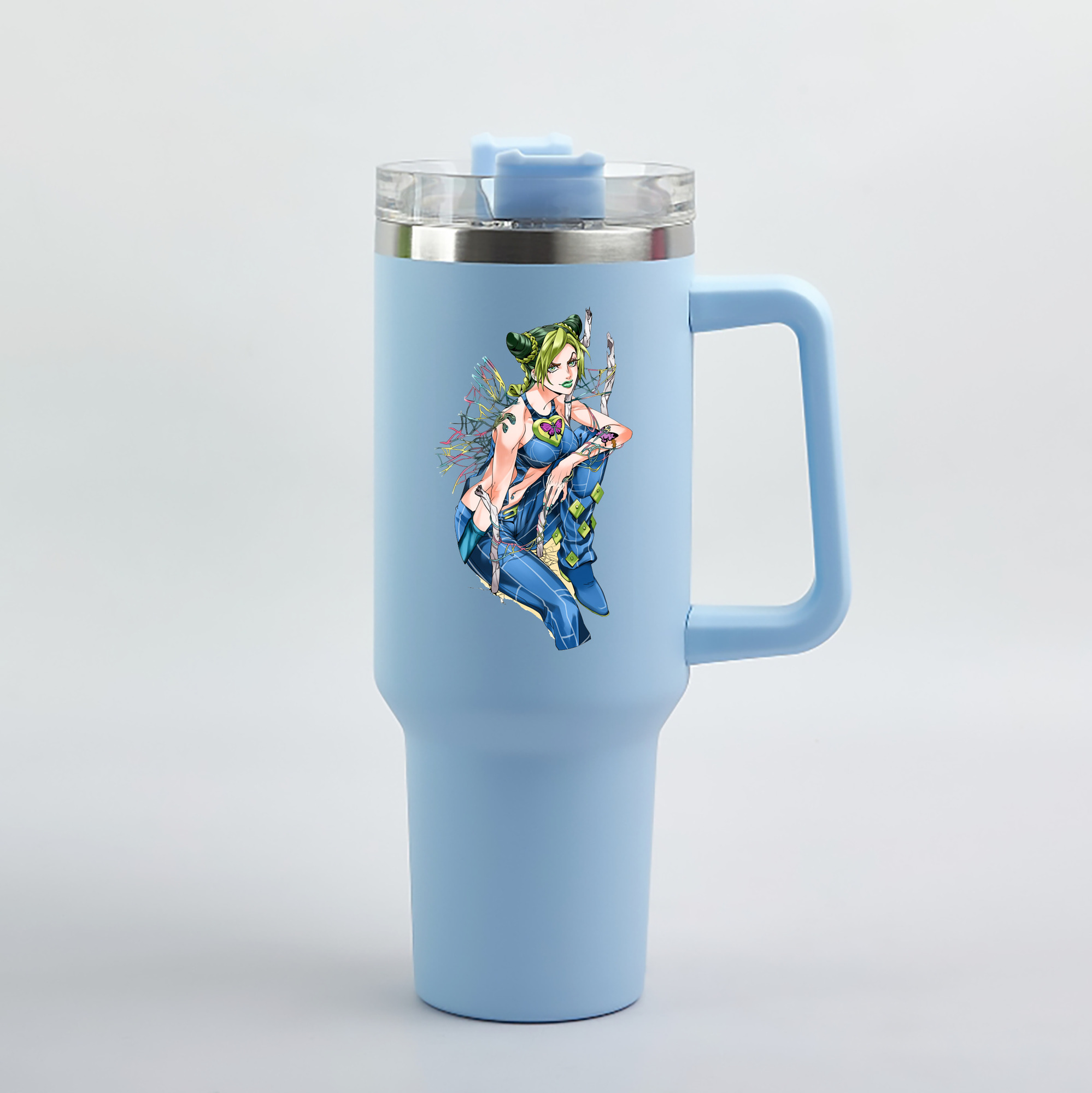 （画像用） "ジョジョの奇妙な冒険 くうじょう ジョリーン JoJo's Bizarre Adventure Jolyne Cujoh " 1200mL車用タンブラー（カラープリント）