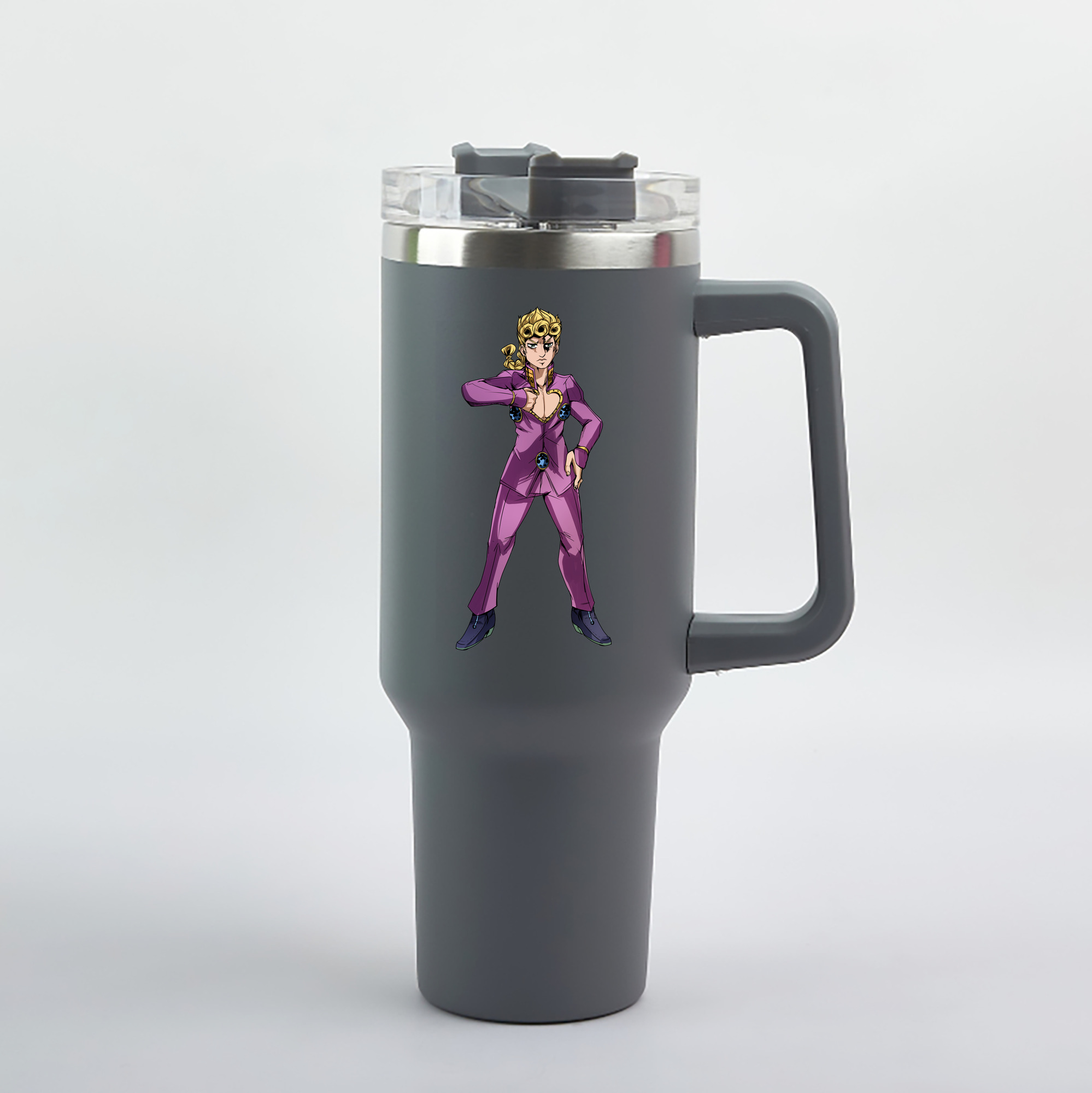 （画像用） ジョジョの奇妙な冒険 ジョルノ?ジョバァーナ JoJo's Bizarre Adventure Giorno Giovanna 1200mL車用タンブラー（カラープリント）