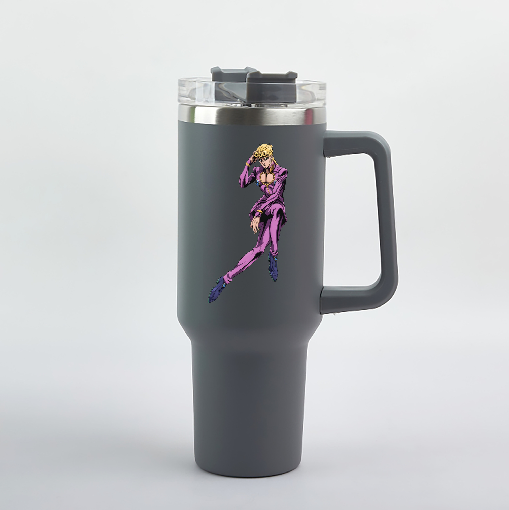 （画像用） ジョジョの奇妙な冒険 ジョルノ?ジョバァーナ JoJo's Bizarre Adventure Giorno Giovanna 1200mL車用タンブラー（カラープリント）