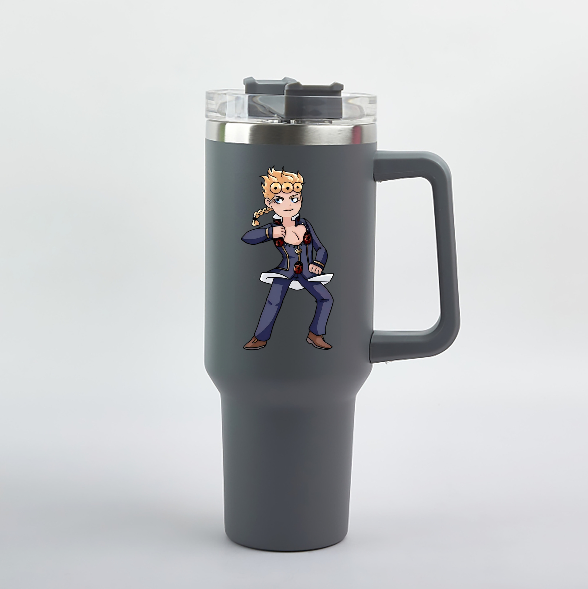 （画像用） ジョジョの奇妙な冒険 ジョルノ?ジョバァーナ JoJo's Bizarre Adventure Giorno Giovanna 1200mL車用タンブラー（カラープリント）