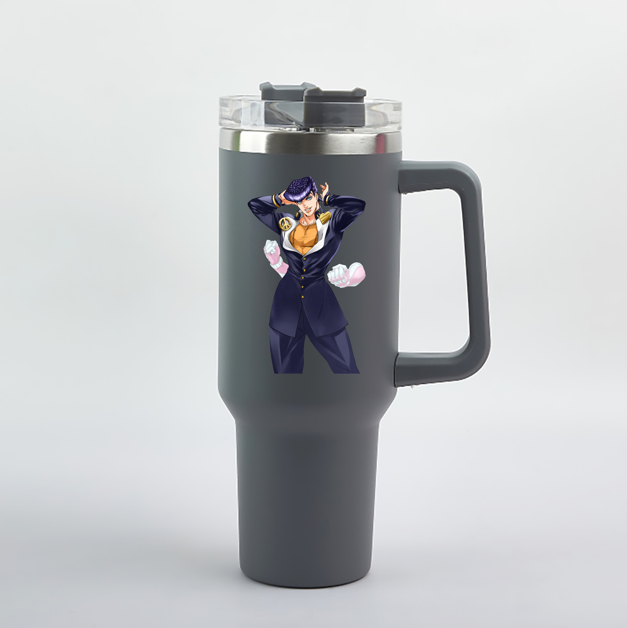 （画像用） ジョジョの奇妙な冒険 ひがしかた じょうすけ JoJo's Bizarre Adventure Higashikata Josuke 1200mL車用タンブラー（カラープリント）