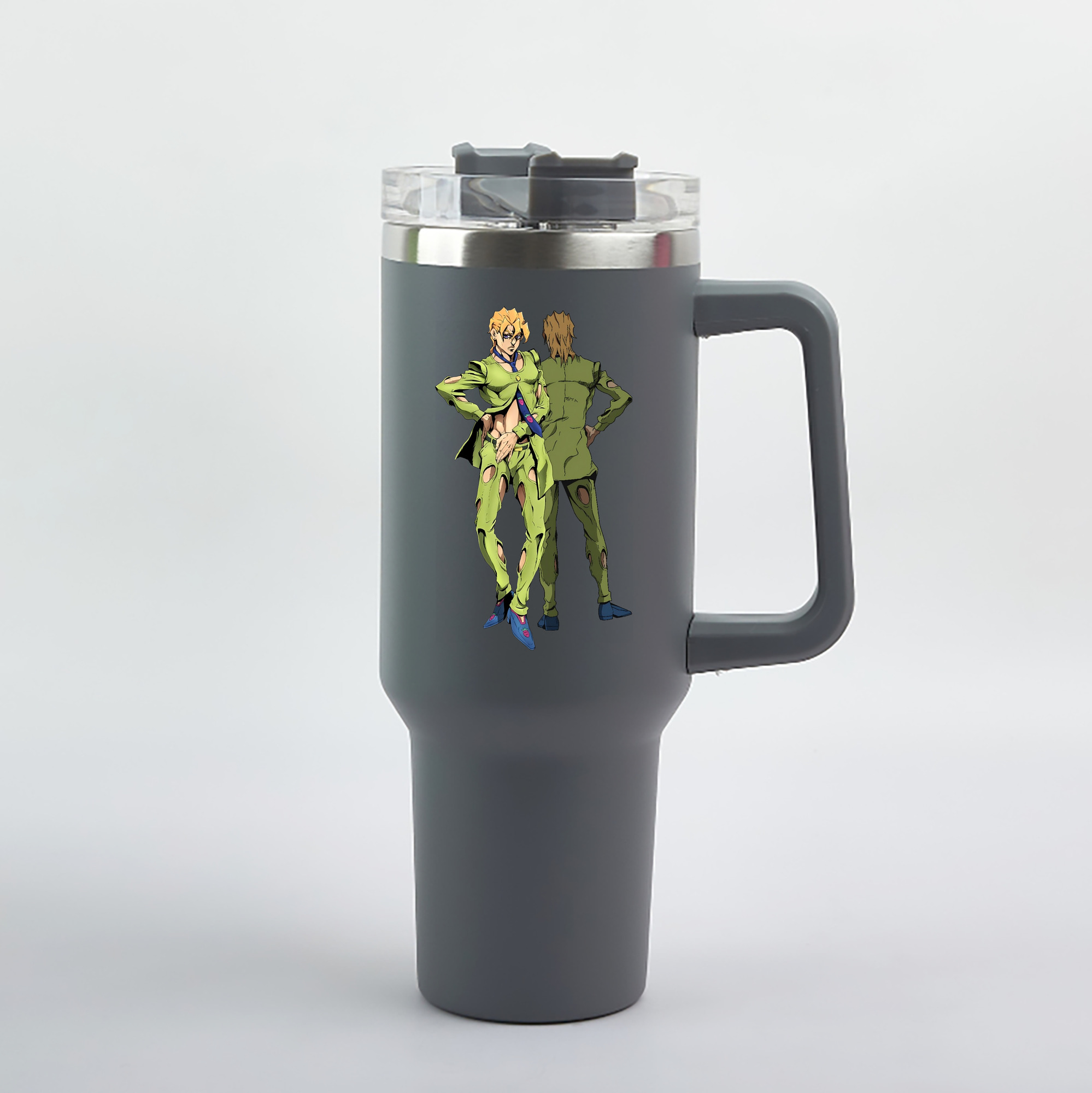 （画像用） ジョジョの奇妙な冒険 パンナコッタ?フー JoJo's Bizarre Adventure Pannacotta Fugo 1200mL車用タンブラー（カラープリント）
