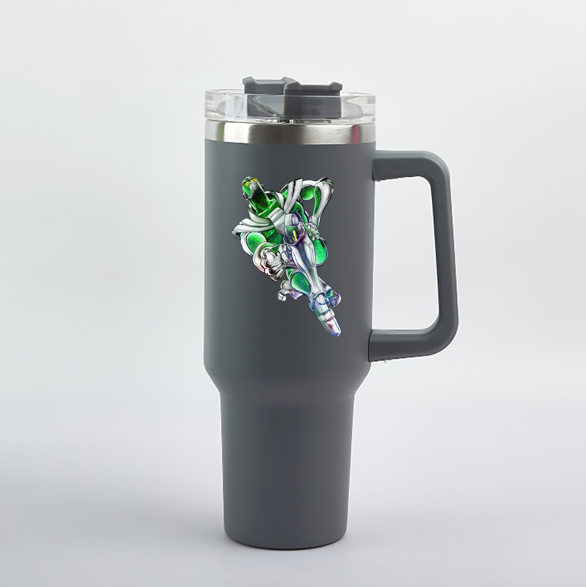 （画像用） ジョジョの奇妙な冒険 花京院 典明（かきょういん のりあき） JoJo's Bizarre Adventure Kakyoin Noriaki 1200mL車用タンブラー（カラープリント）