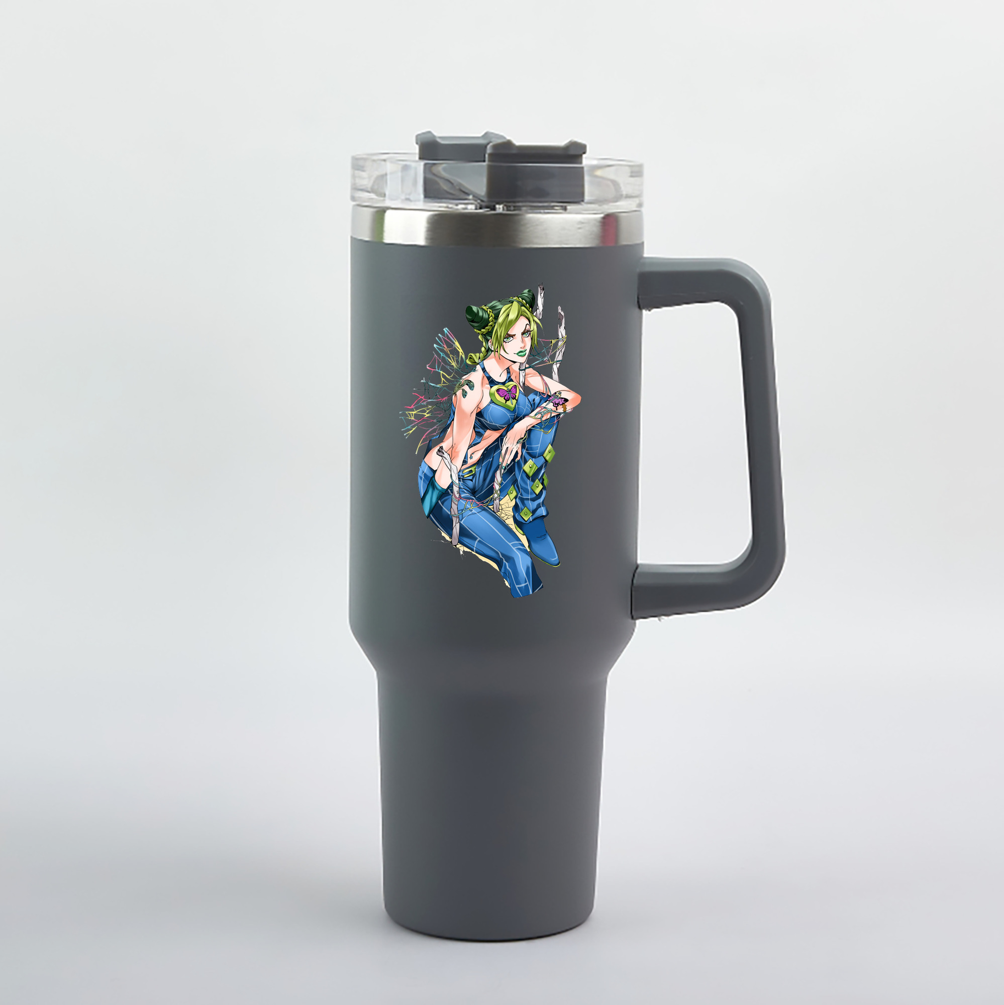 （画像用） "ジョジョの奇妙な冒険 くうじょう ジョリーン JoJo's Bizarre Adventure Jolyne Cujoh " 1200mL車用タンブラー（カラープリント）