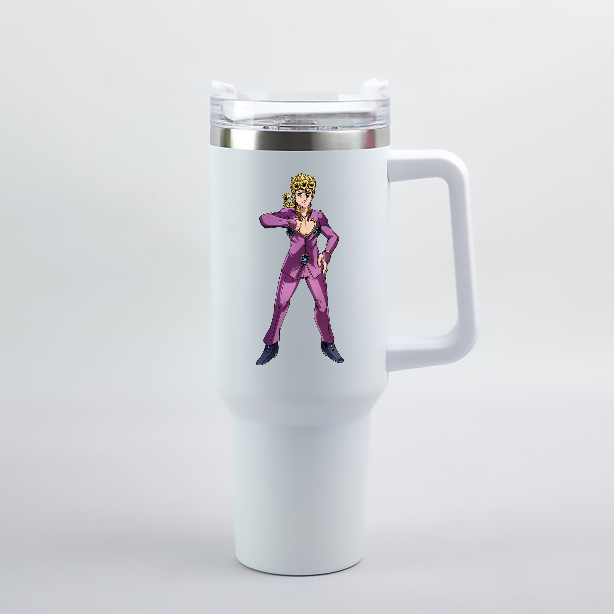 （画像用） ジョジョの奇妙な冒険 ジョルノ?ジョバァーナ JoJo's Bizarre Adventure Giorno Giovanna 1200mL車用タンブラー（カラープリント）