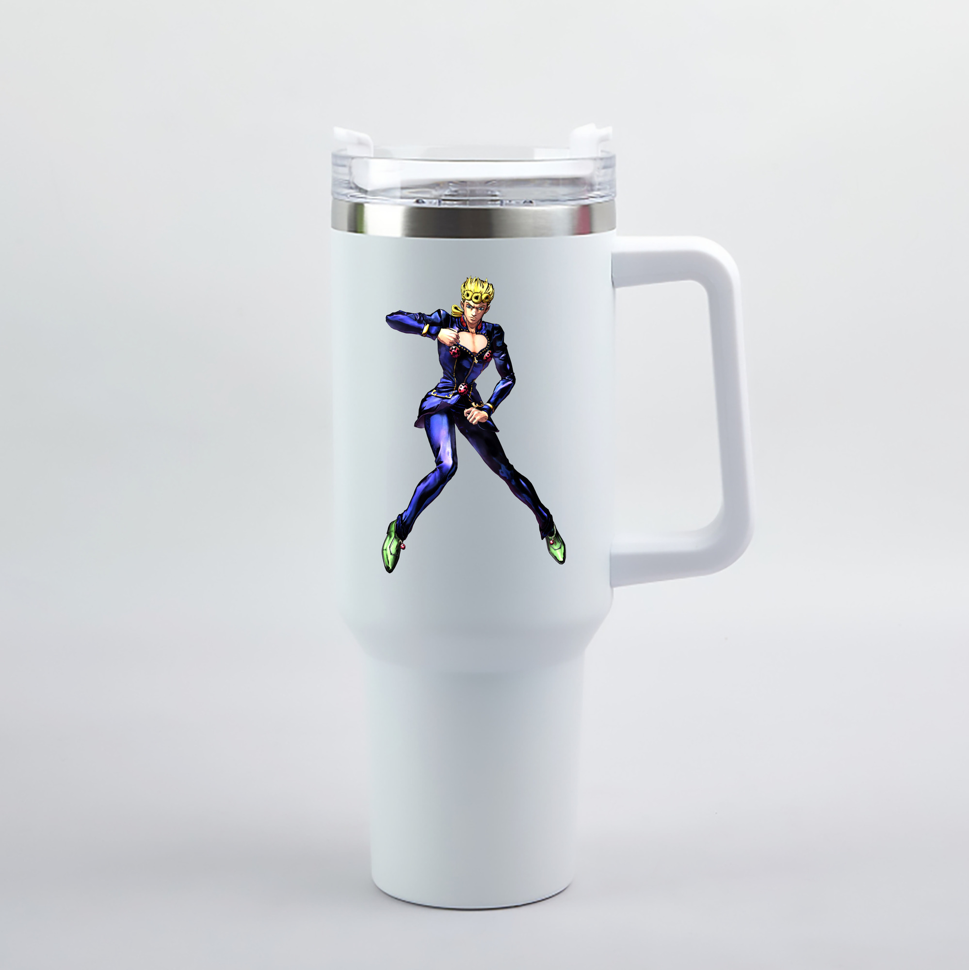 （画像用） ジョジョの奇妙な冒険 ジョルノ?ジョバァーナ JoJo's Bizarre Adventure Giorno Giovanna 1200mL車用タンブラー（カラープリント）