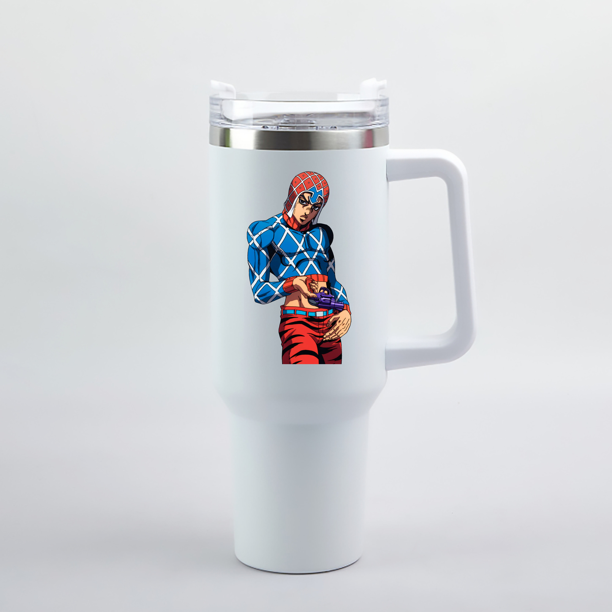 （画像用） ジョジョの奇妙な冒険 グイード?ミスタ JoJo's Bizarre Adventure Guido Mista 1200mL車用タンブラー（カラープリント）