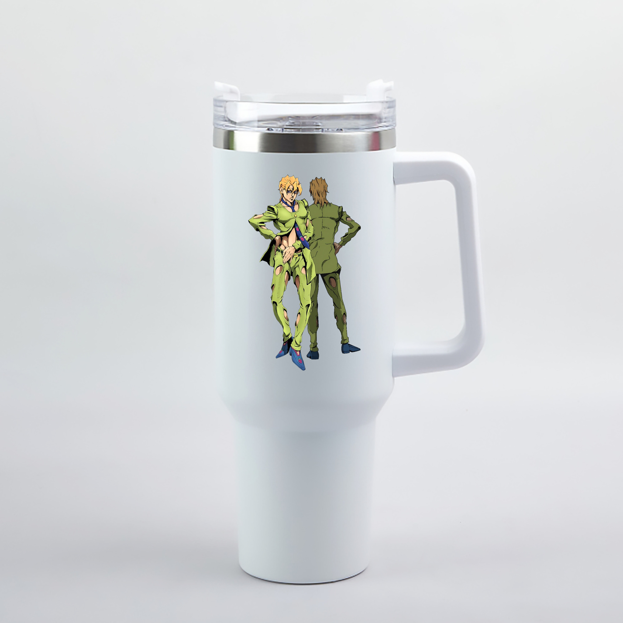 （画像用） ジョジョの奇妙な冒険 パンナコッタ?フー JoJo's Bizarre Adventure Pannacotta Fugo 1200mL車用タンブラー（カラープリント）