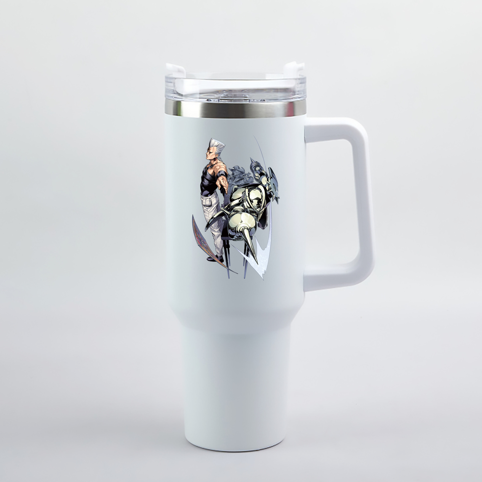 （画像用） ジョジョの奇妙な冒険 ジャン＝ピエール?ポルナレフ JoJo's Bizarre Adventure Jan Pierre Polnareff 1200mL車用タンブラー（カラープリント）