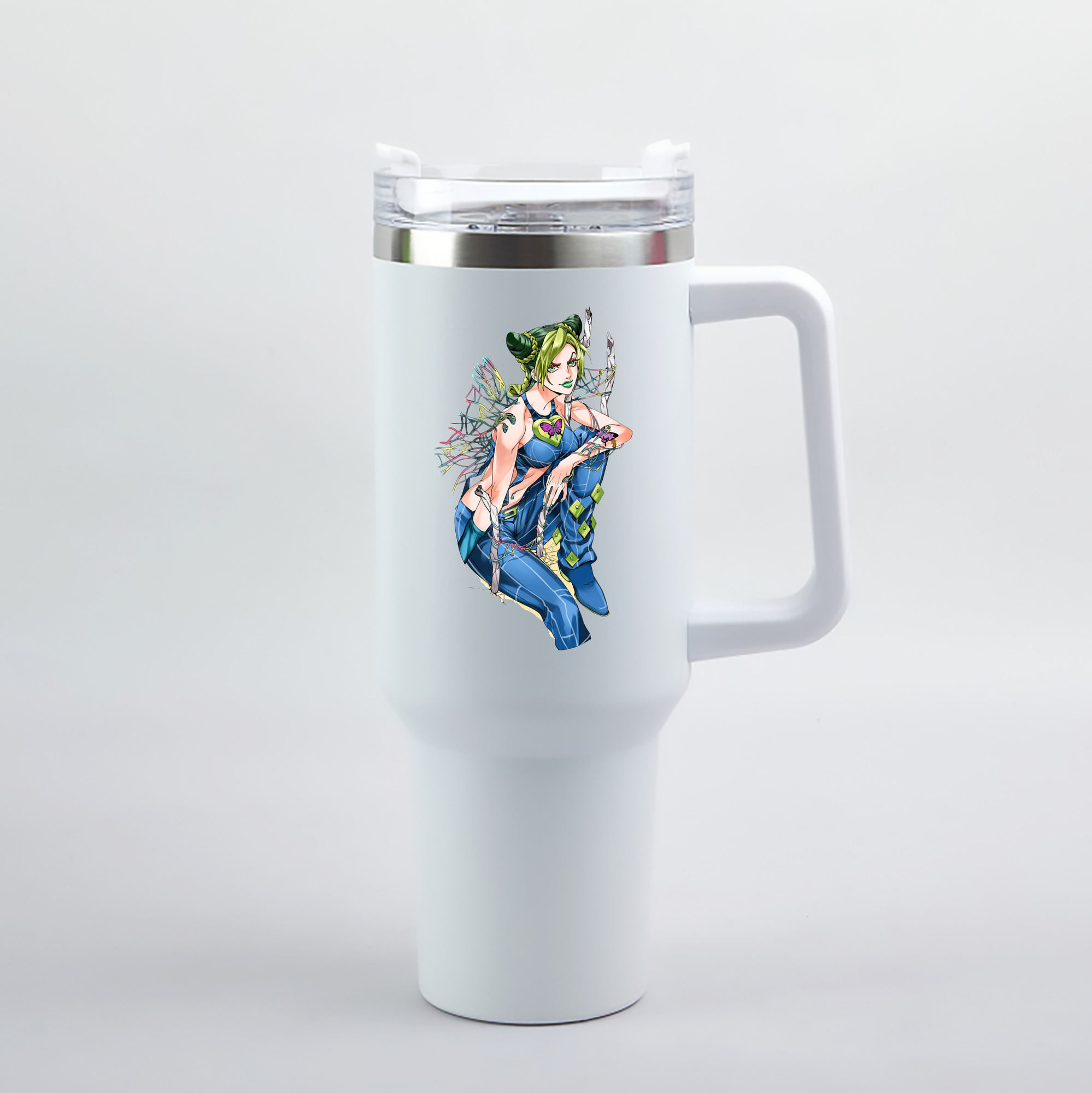 （画像用） "ジョジョの奇妙な冒険 くうじょう ジョリーン JoJo's Bizarre Adventure Jolyne Cujoh " 1200mL車用タンブラー（カラープリント）