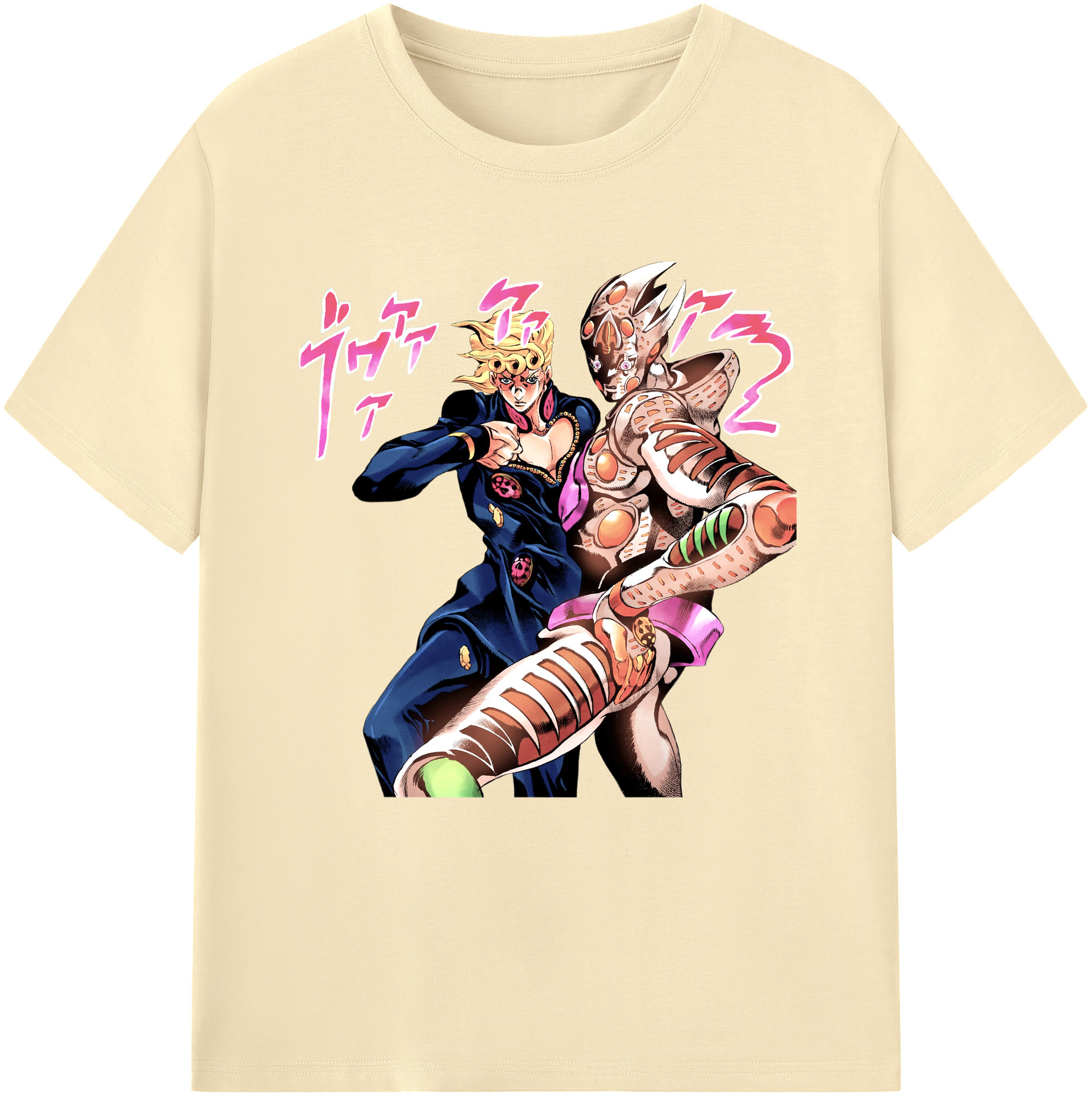 （画像用） ジョジョの奇妙な冒険 ジョルノ?ジョバァーナ JoJo's Bizarre Adventure Giorno Giovanna 綿100％半袖Tシャツ（フロントプリント）