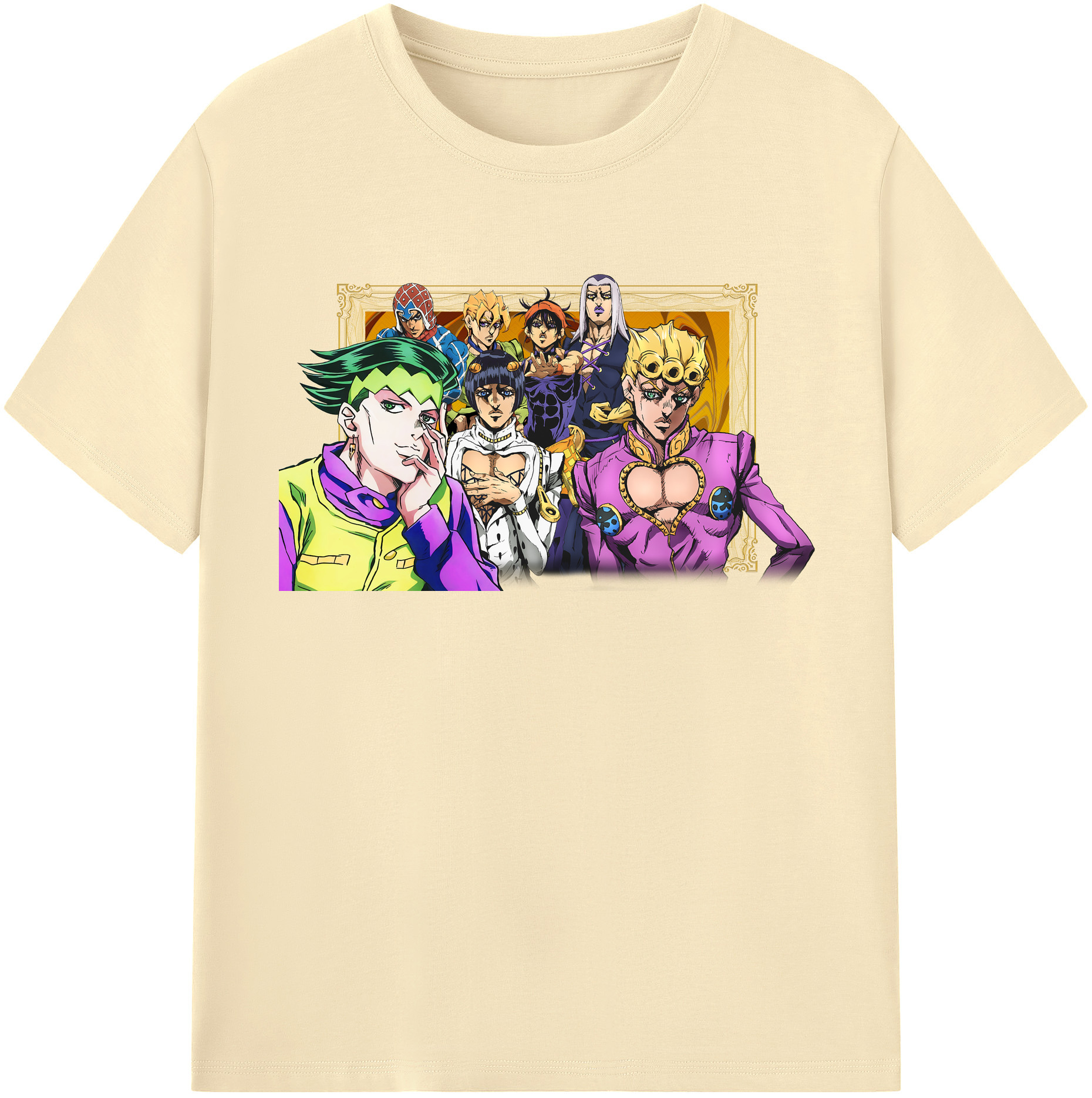（画像用） ジョジョの奇妙な冒険 ジョルノ?ジョバァーナ JoJo's Bizarre Adventure Giorno Giovanna 綿100％半袖Tシャツ（フロントプリント）