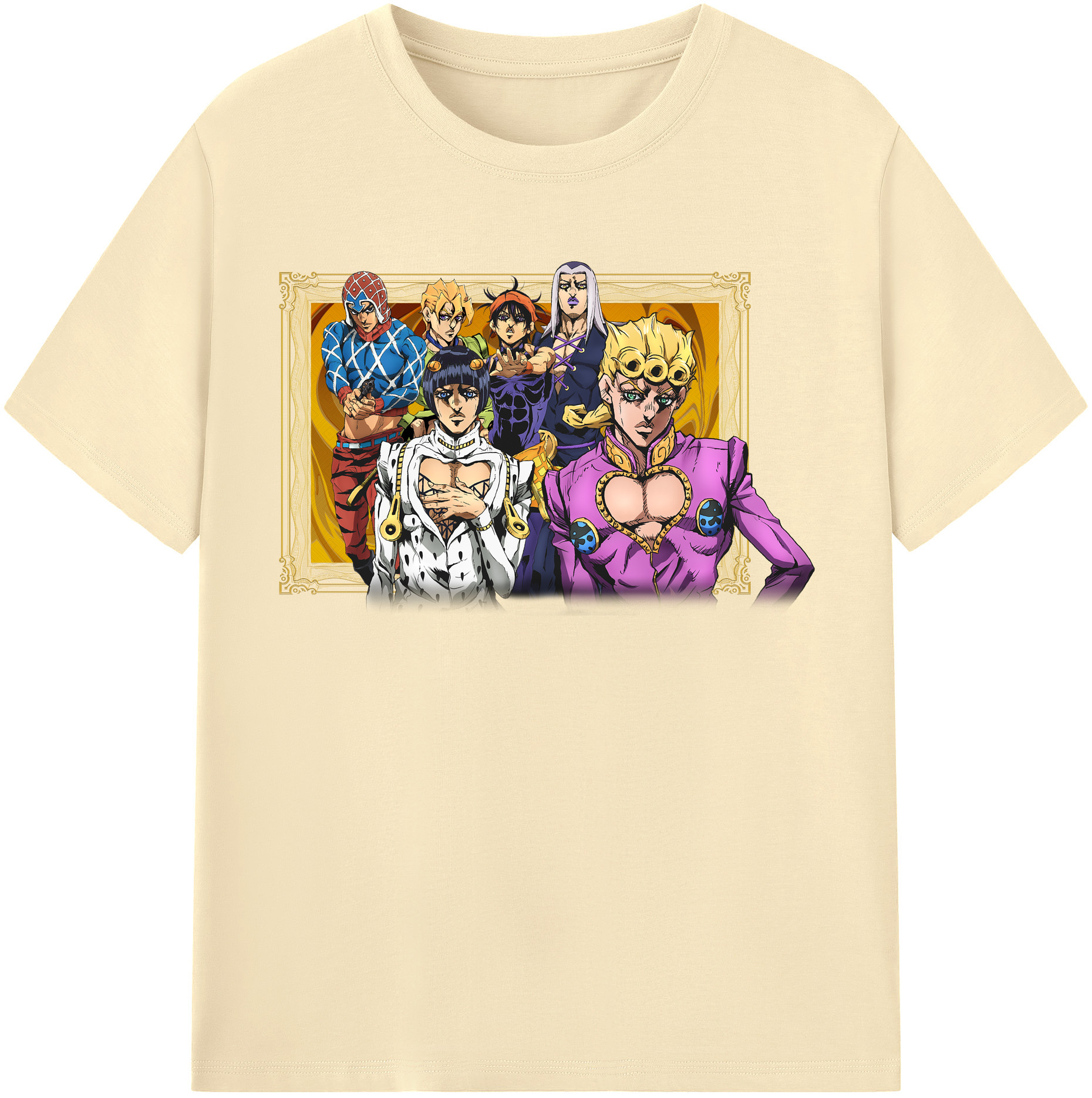 （画像用） ジョジョの奇妙な冒険 ジョルノ?ジョバァーナ JoJo's Bizarre Adventure Giorno Giovanna 綿100％半袖Tシャツ（フロントプリント）
