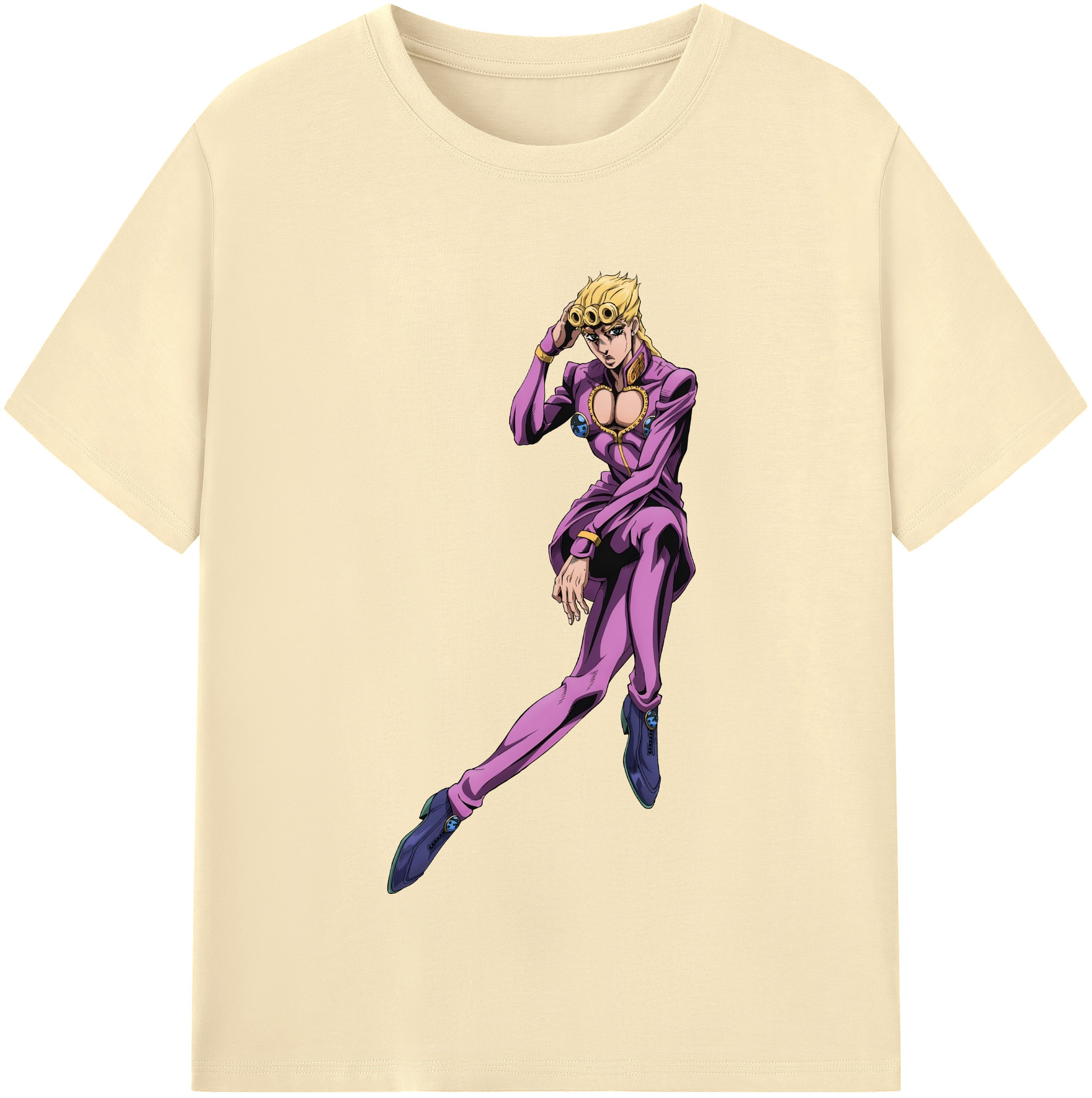 （画像用） ジョジョの奇妙な冒険 ジョルノ?ジョバァーナ JoJo's Bizarre Adventure Giorno Giovanna 綿100％半袖Tシャツ（フロントプリント）