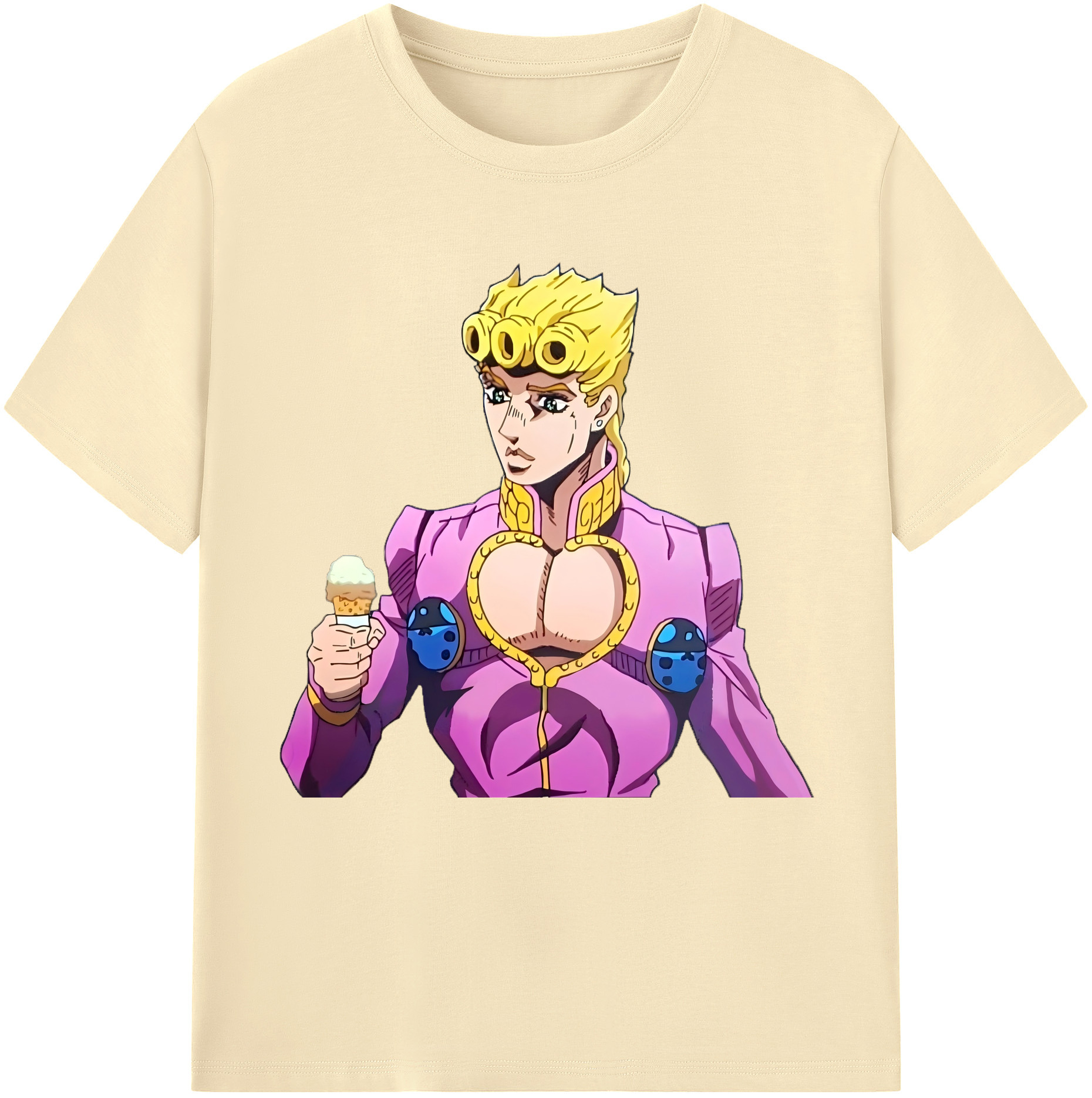 （画像用） ジョジョの奇妙な冒険 ジョルノ?ジョバァーナ JoJo's Bizarre Adventure Giorno Giovanna 綿100％半袖Tシャツ（フロントプリント）