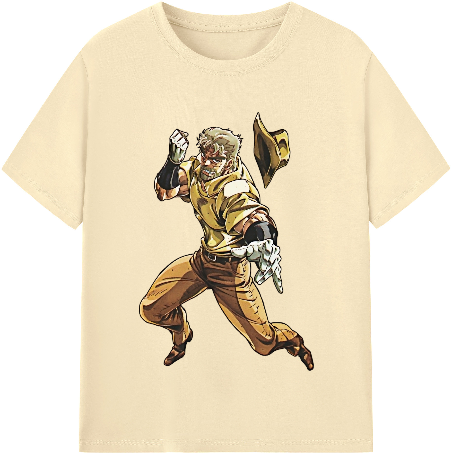 （画像用） ジョジョの奇妙な冒険 ジョセフ?ジョースター JoJo's Bizarre Adventure Joseph Joestar 綿100％半袖Tシャツ（フロントプリント）