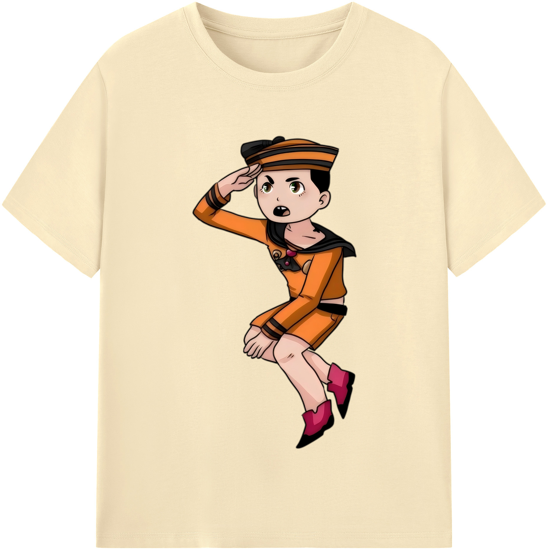 （画像用） ジョジョの奇妙な冒険 東方定助 JoJo's Bizarre Adventure Higashikata Josuke 綿100％半袖Tシャツ（フロントプリント）