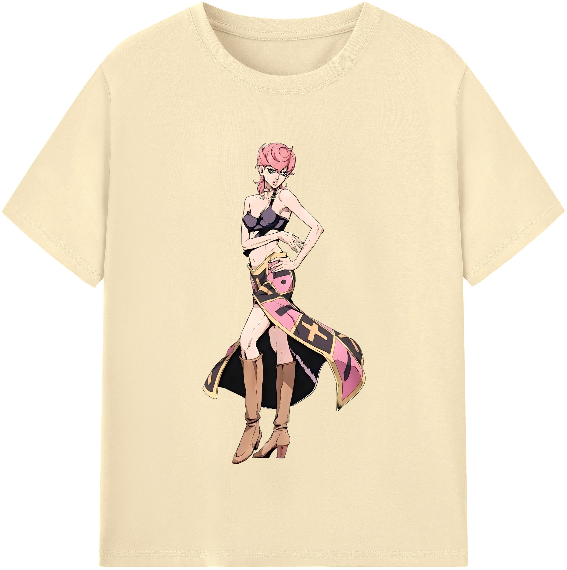 （画像用） ジョジョの奇妙な冒険 トリッシュ?ウナ JoJo's Bizarre Adventure Trish Una 綿100％半袖Tシャツ（フロントプリント）