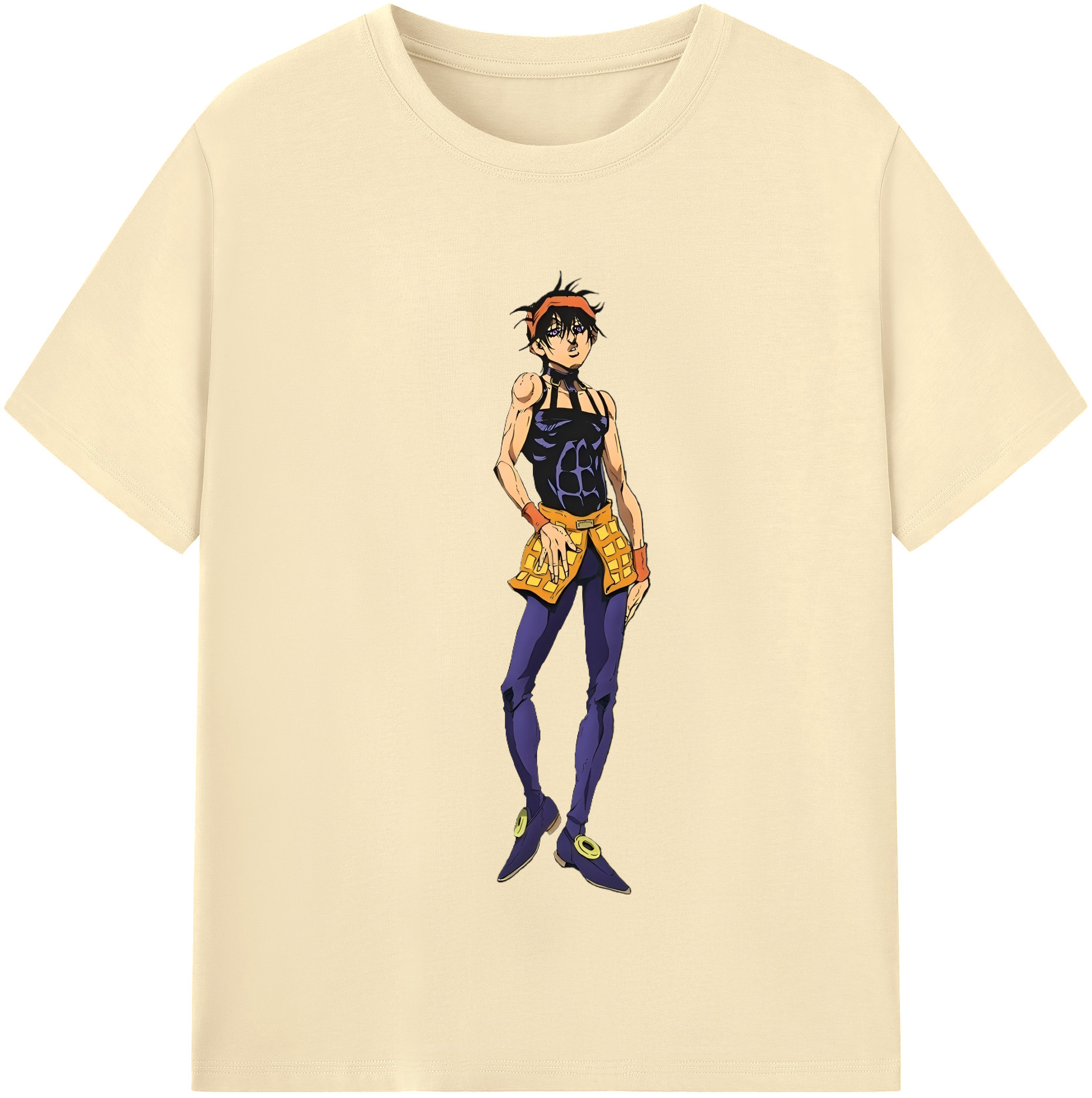 （画像用） ジョジョの奇妙な冒険 ナランチャ?ギルガ JoJo's Bizarre Adventure Narancia Ghirga 綿100％半袖Tシャツ（フロントプリント）