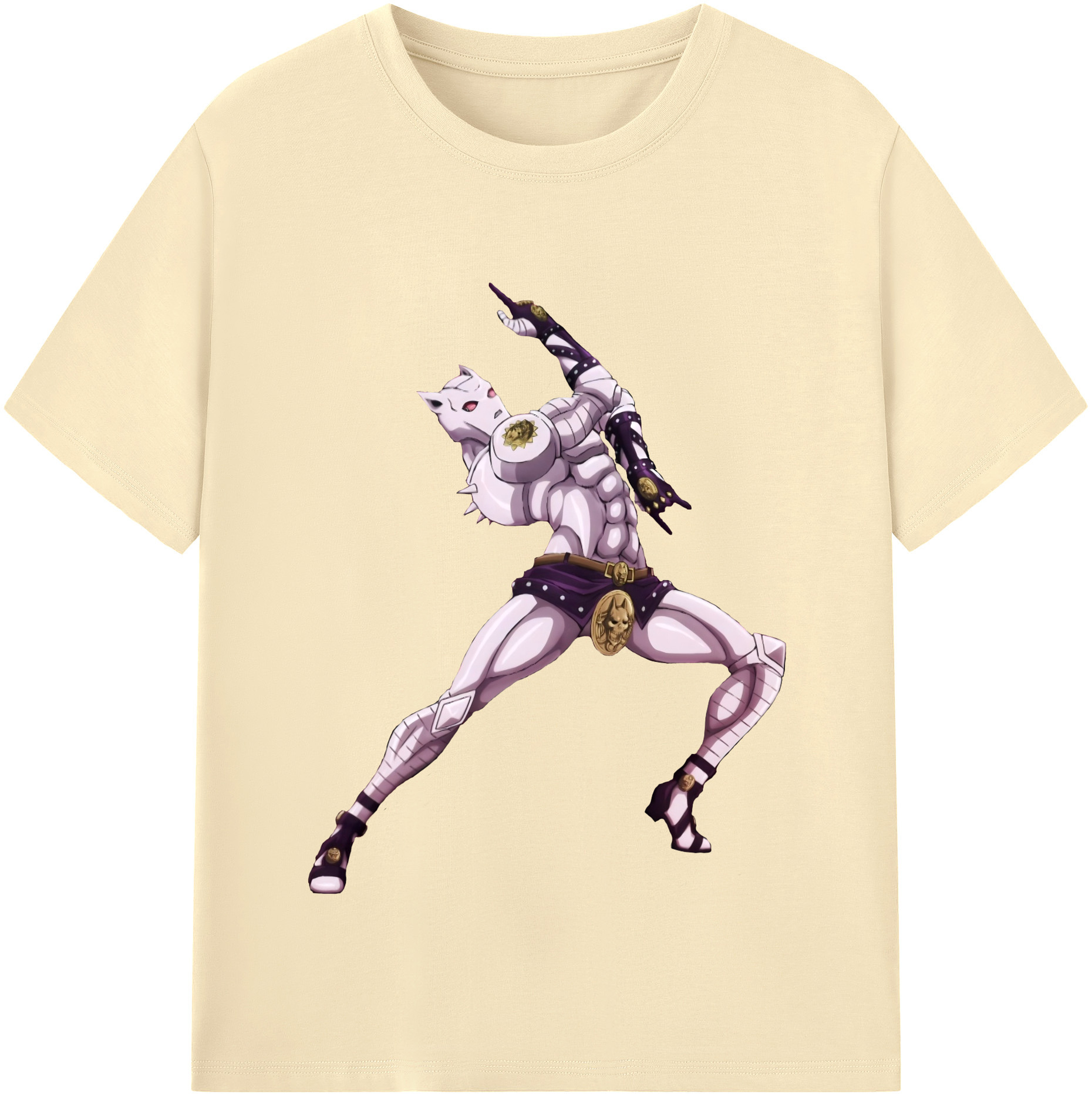 （画像用） ジョジョの奇妙な冒険 きら よしかげ JoJo's Bizarre Adventure Kira Yoshikage 綿100％半袖Tシャツ（フロントプリント）