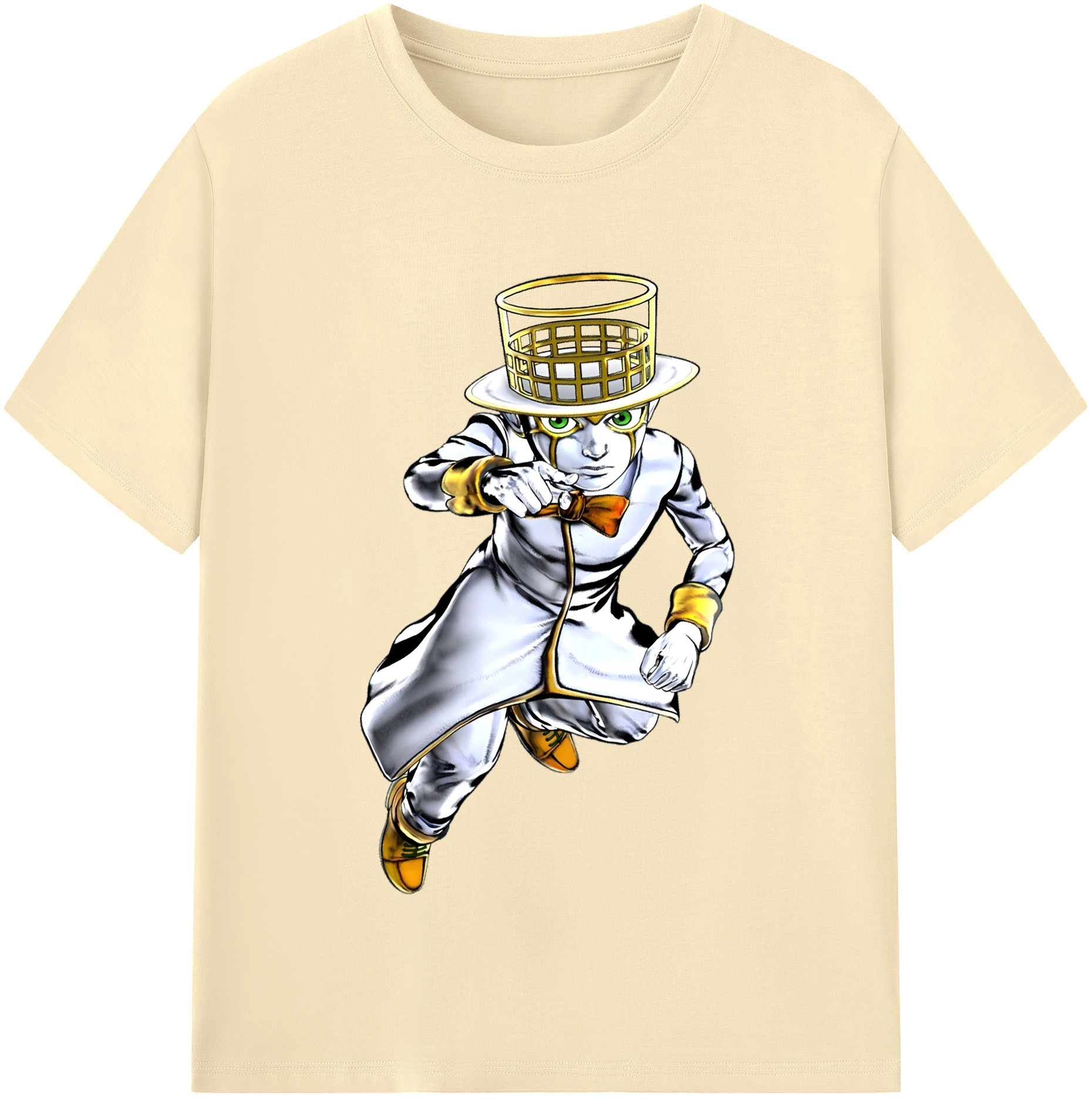 （画像用） ジョジョの奇妙な冒険 岸辺 露伴（きしべ ろはん） JoJo's Bizarre Adventure Rohan Kishibe 綿100％半袖Tシャツ（フロントプリント）